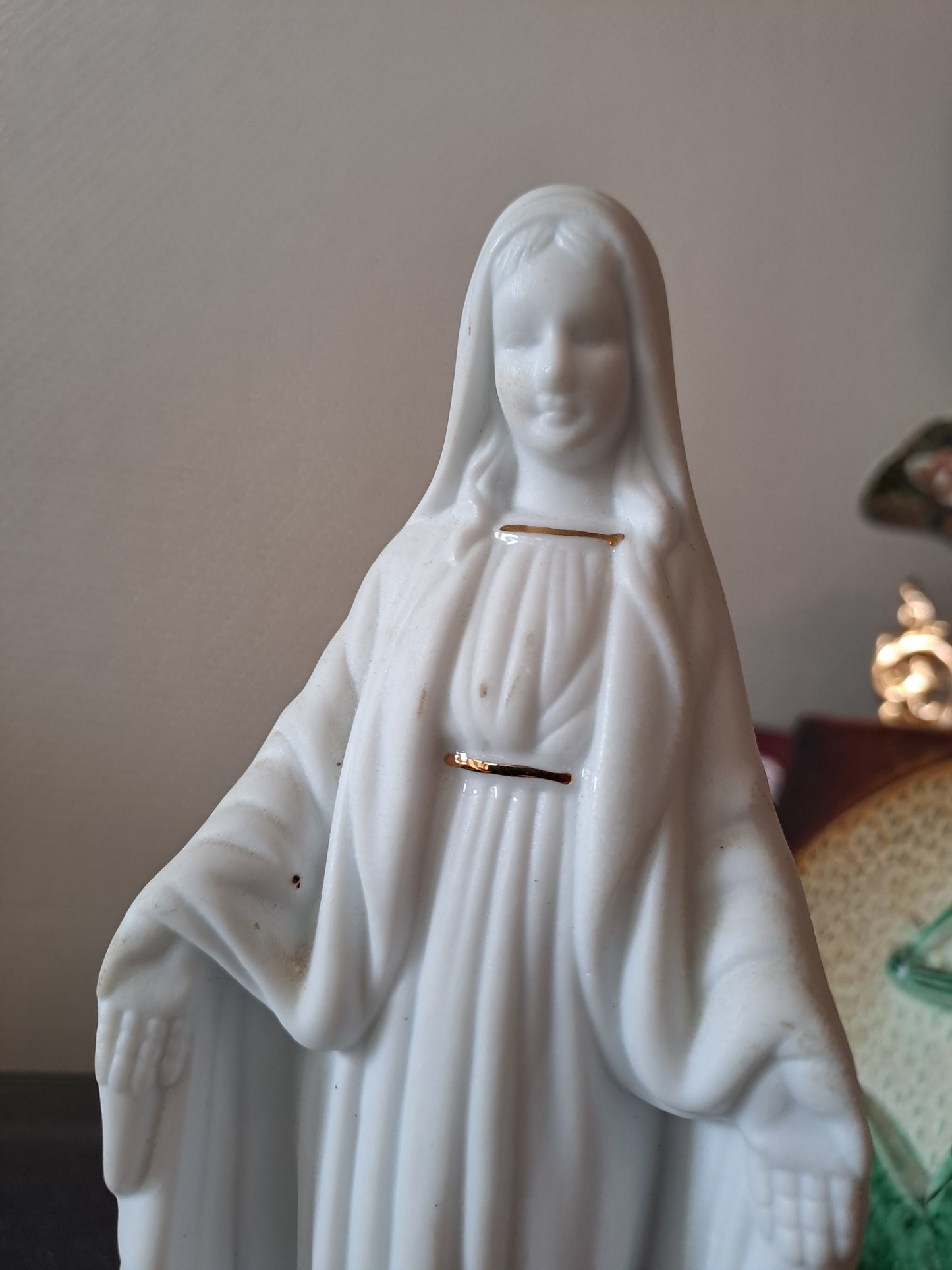 Statue Sainte Vierge Marie En Biscuit.