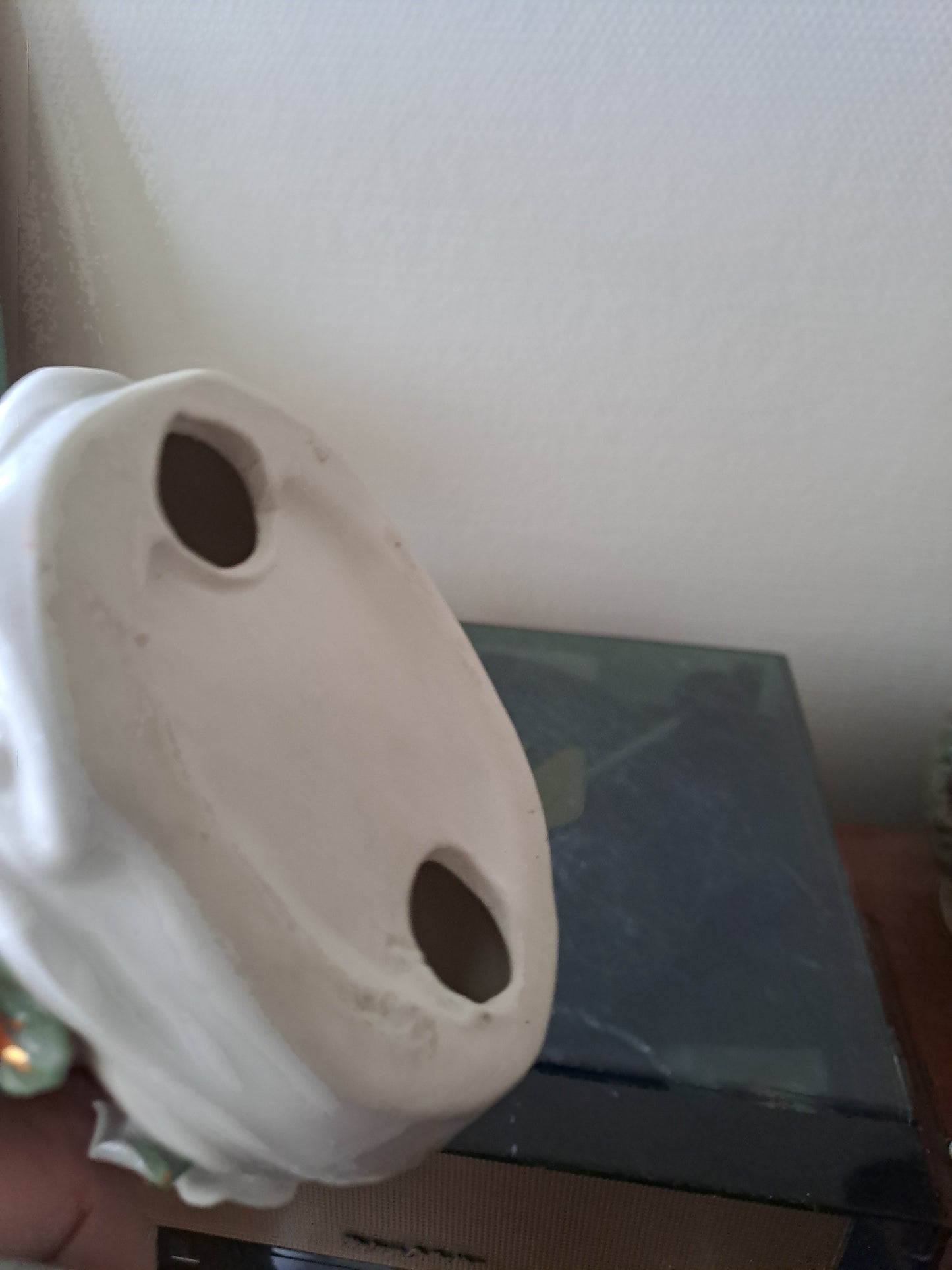 Statue Geisha Porcelaine Et Visage Biscuit.