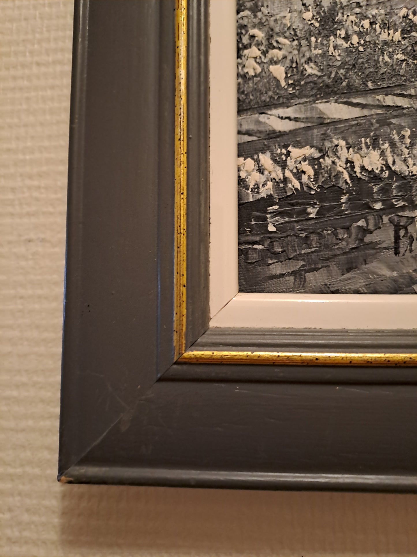 Notre Dame De Paris. Tableau Signé Burett. Peinture Au Couteau Sur Toile.