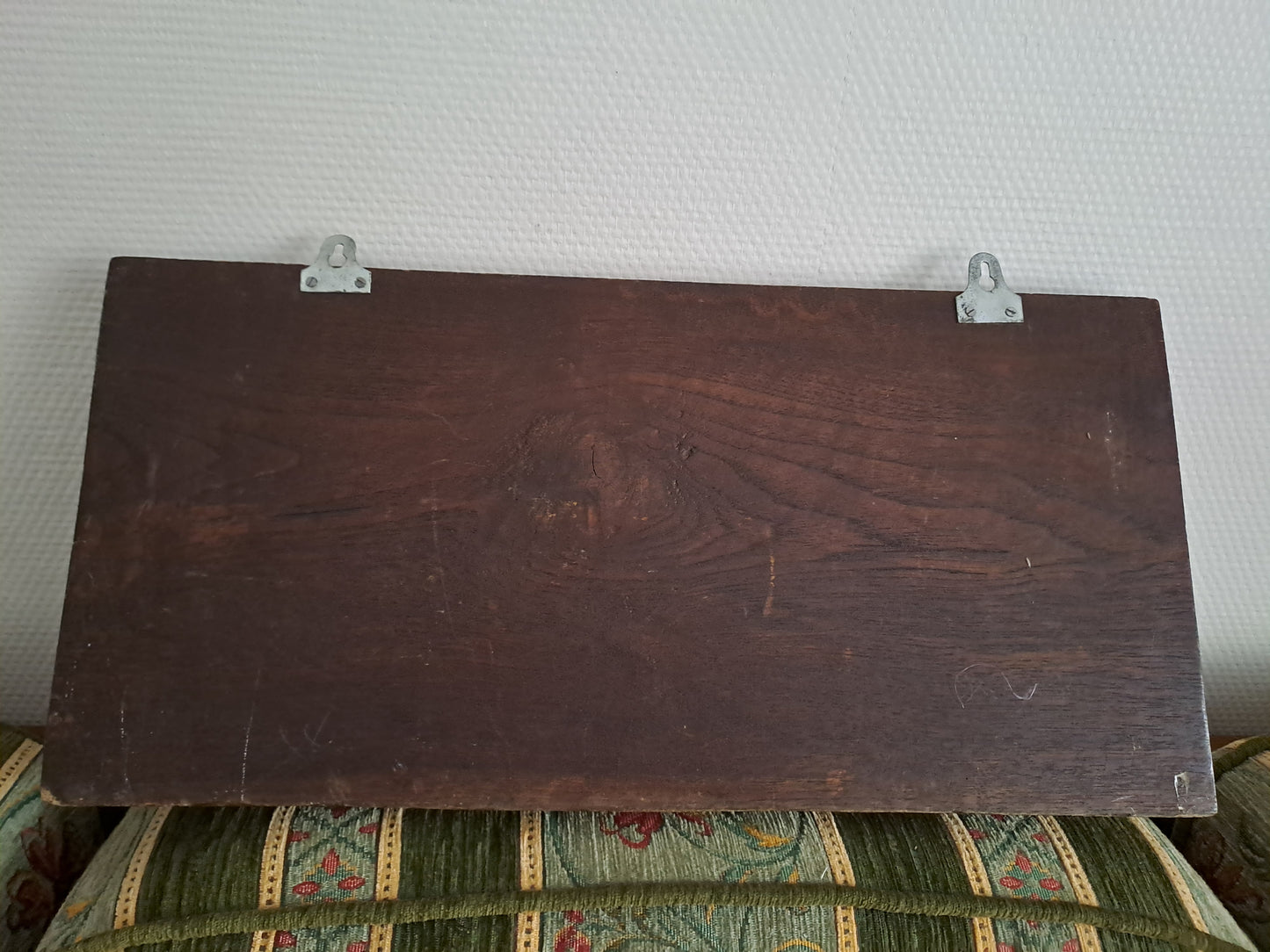 Statue / cadre Éléphants En Bois Exotique. Sculpté. Ancien décoration Vintage