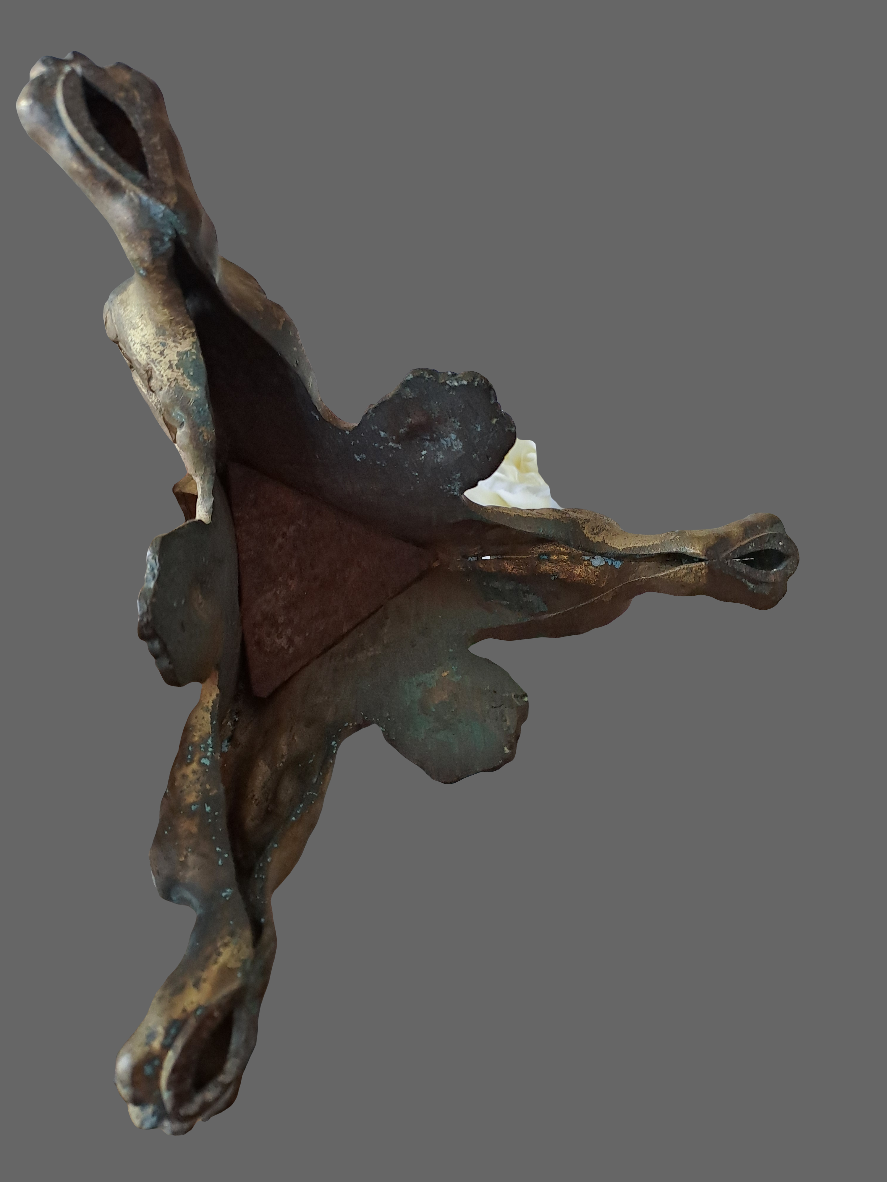 Pique cierge D'Église. En laiton et bronze.