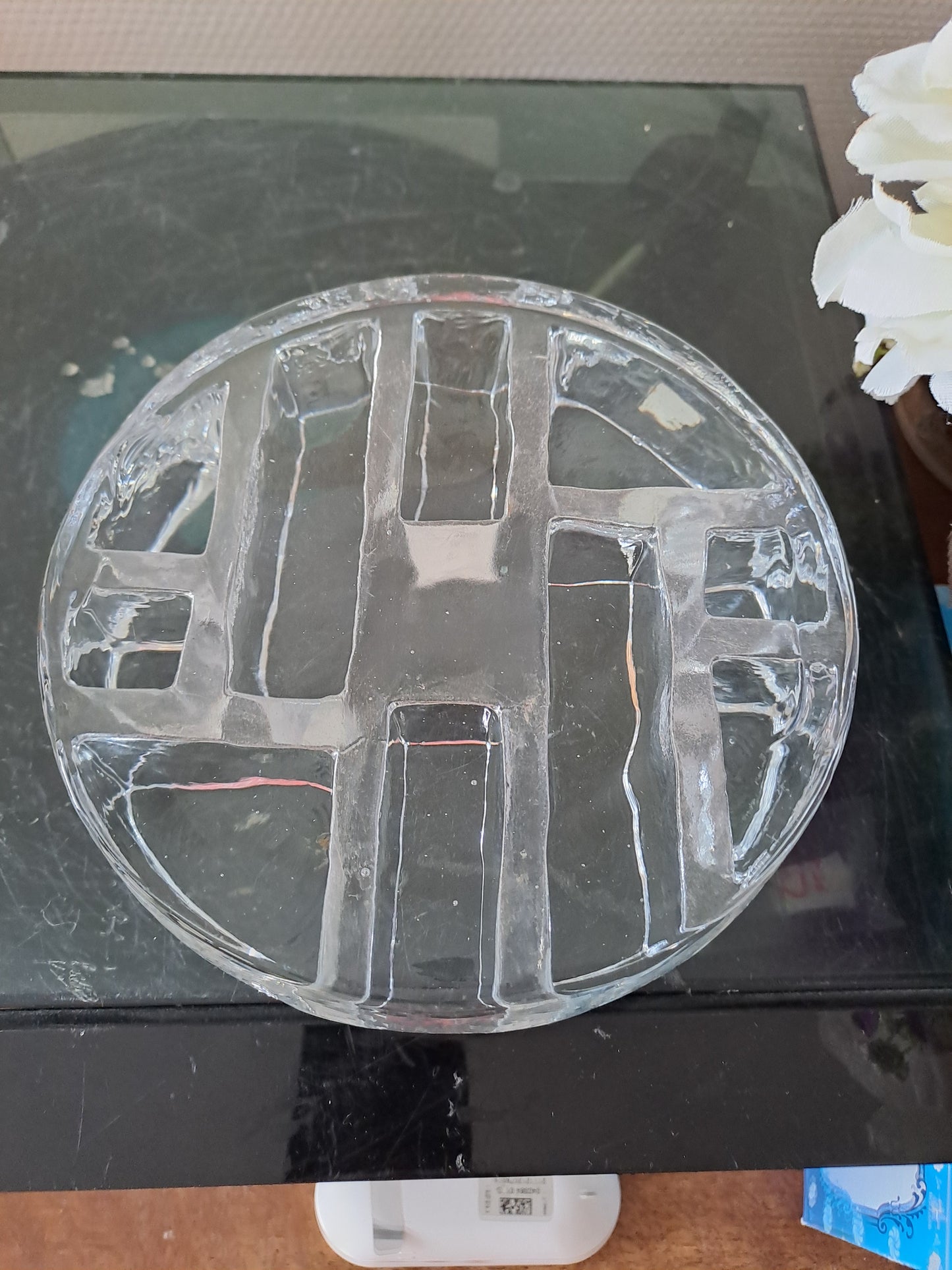 Presse papier / Porte courrier.
La vida. En verre.