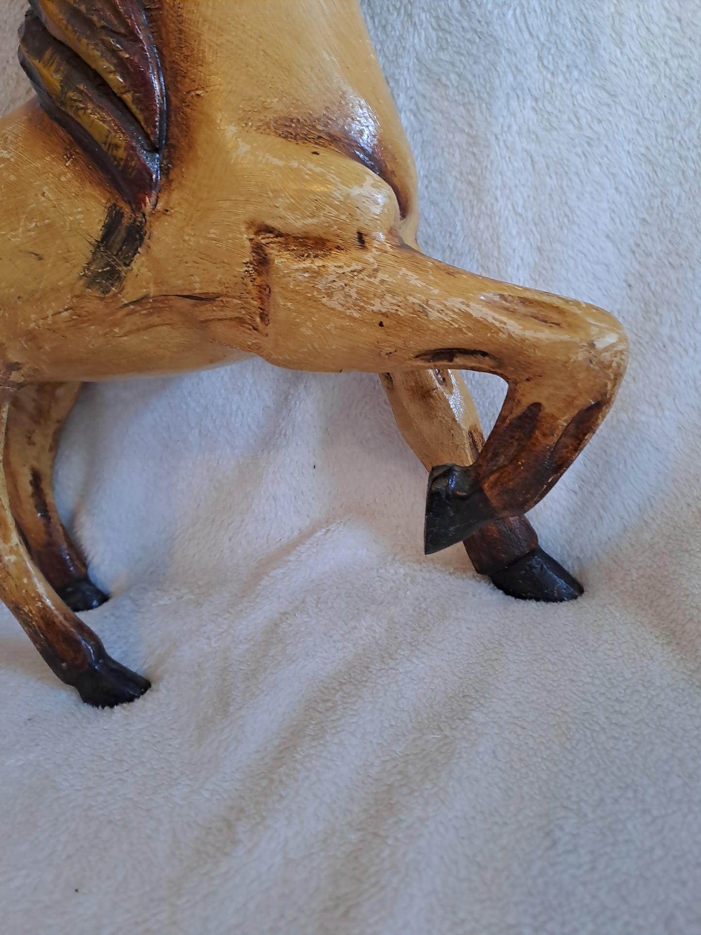 Caleche de course avec son cheval Jouet ancien vintage