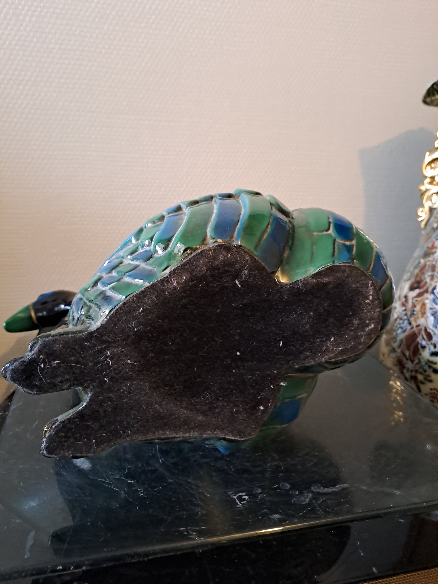 Statue autruche Hollywood Regency. 27.5 Cm X 27 Cm X 16 Cm.