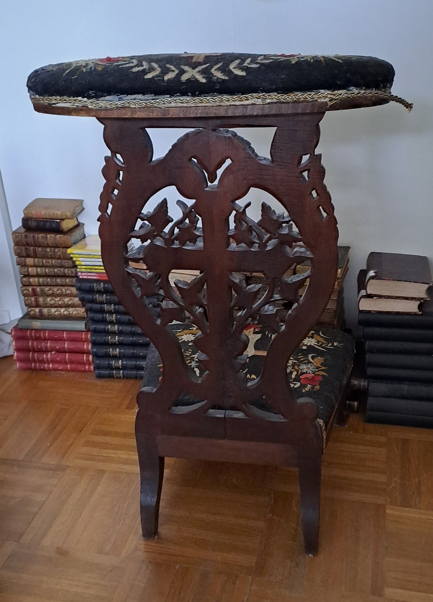 Prie-Dieu Napoléon III. Bois Sculpté. Ancien Vintage catholique.