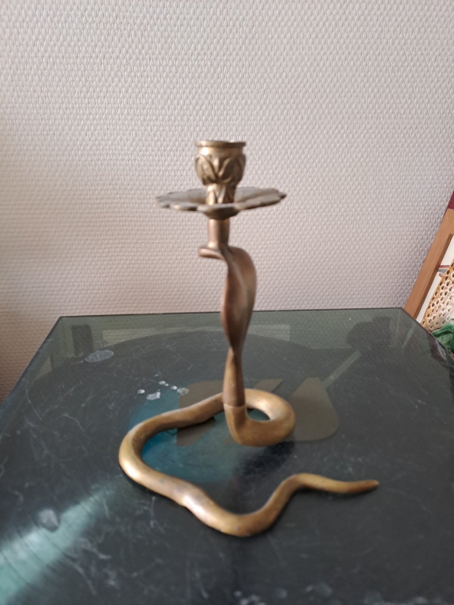 Chandelier. Cobra En Laiton.