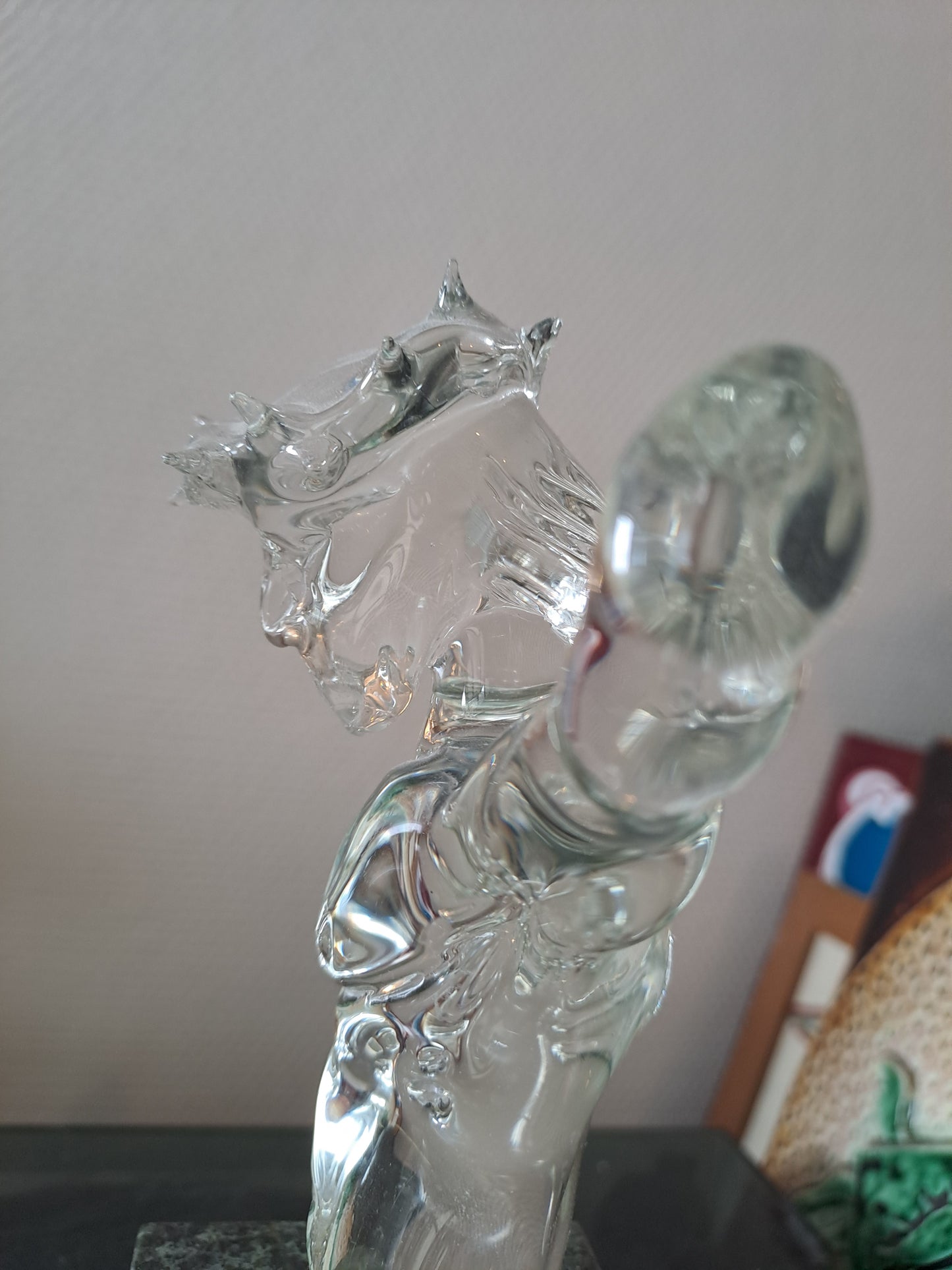 Buste Christ À  La Couronne D'épines En Marbre Et Cristal.