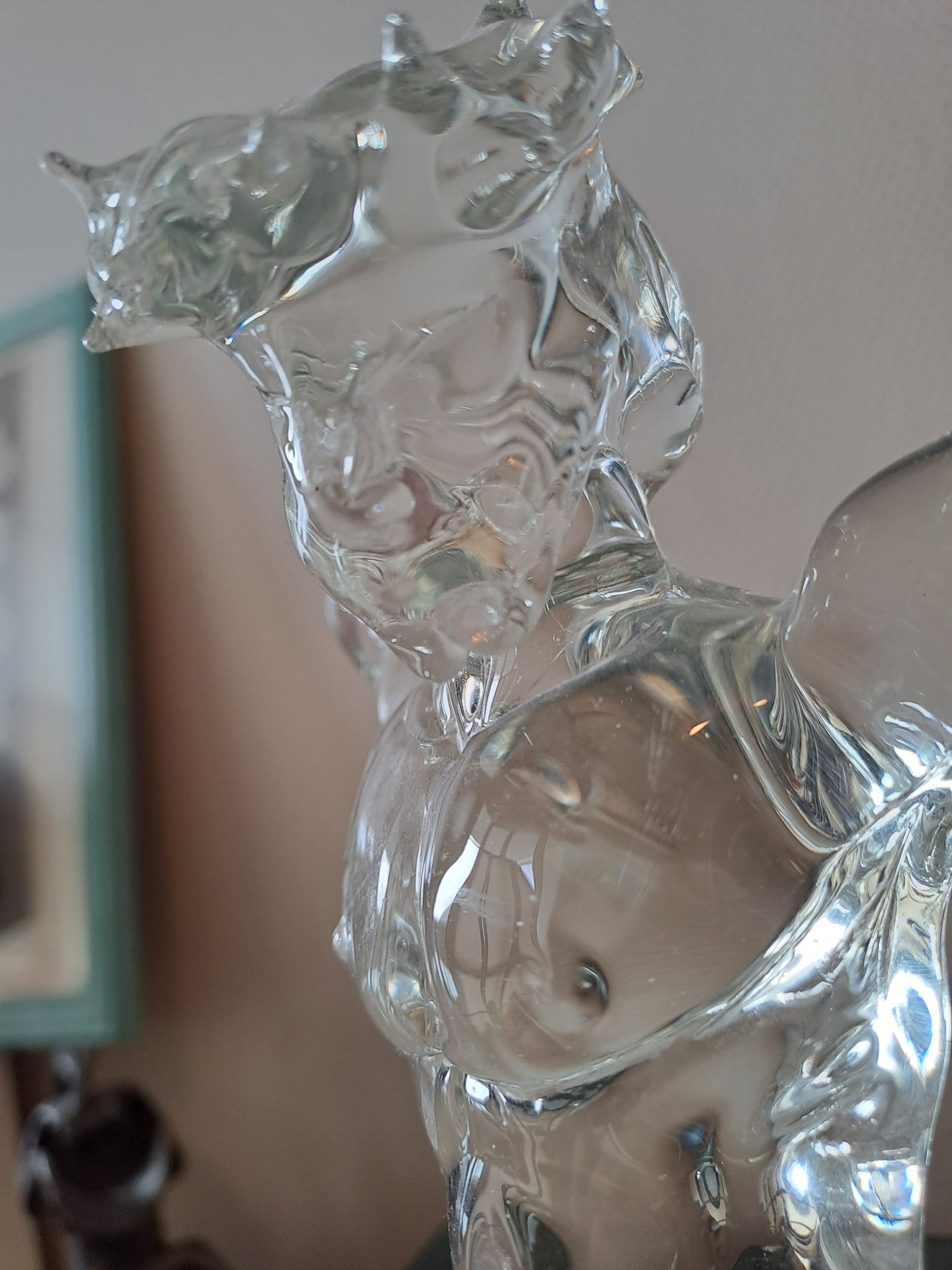 Buste Christ À  La Couronne D'épines En Marbre Et Cristal.