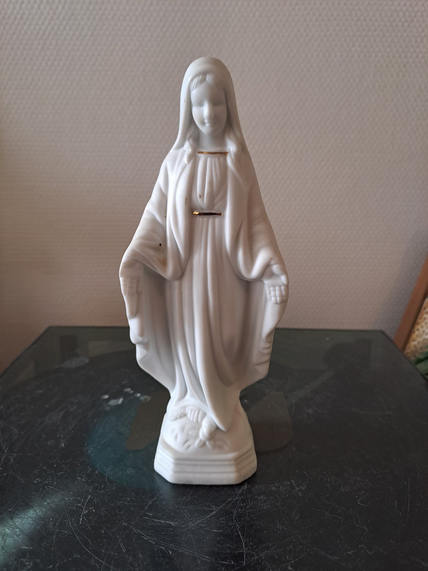 Statue Sainte Vierge Marie En Biscuit.