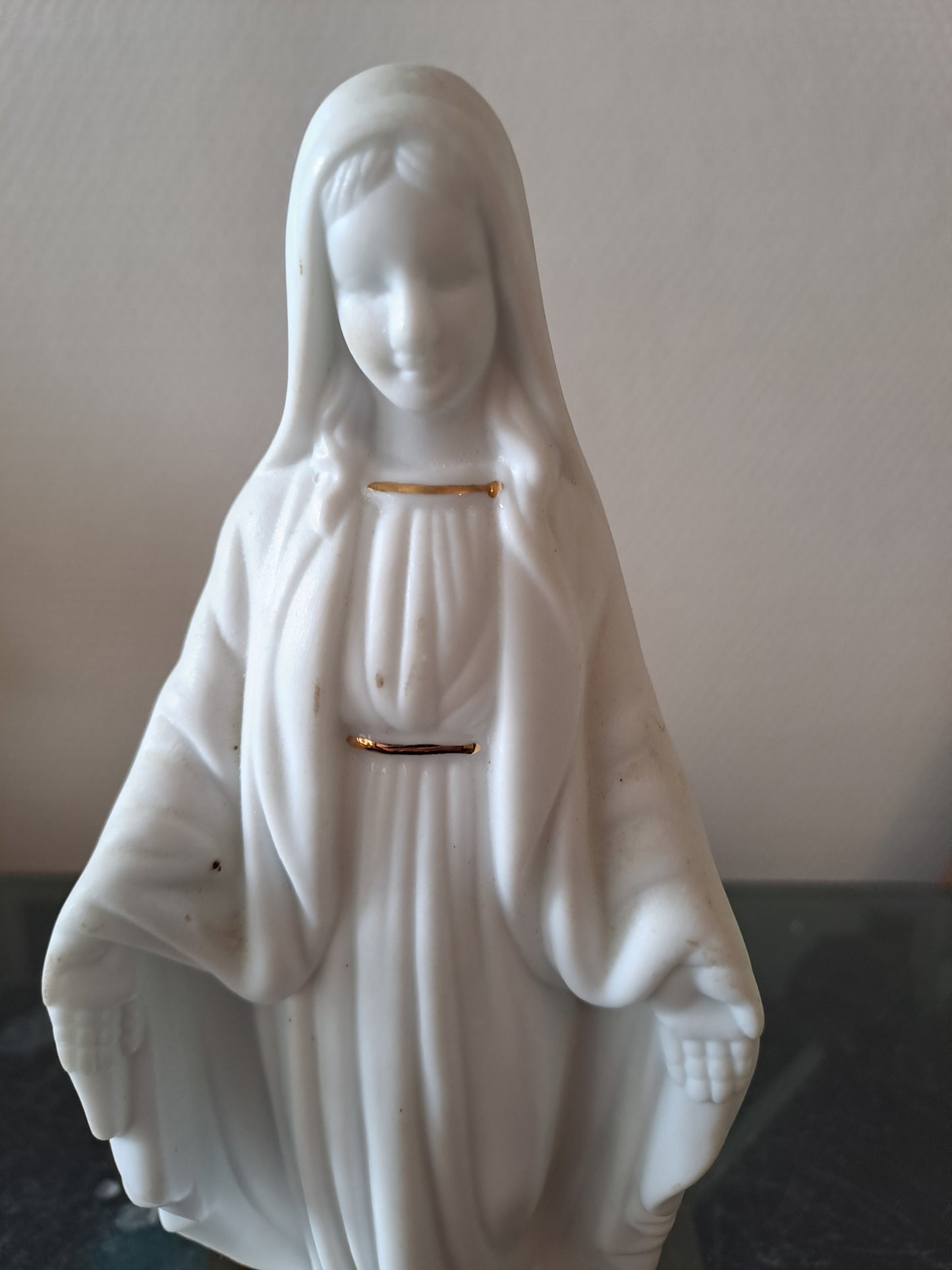 Statue Sainte Vierge Marie En Biscuit.