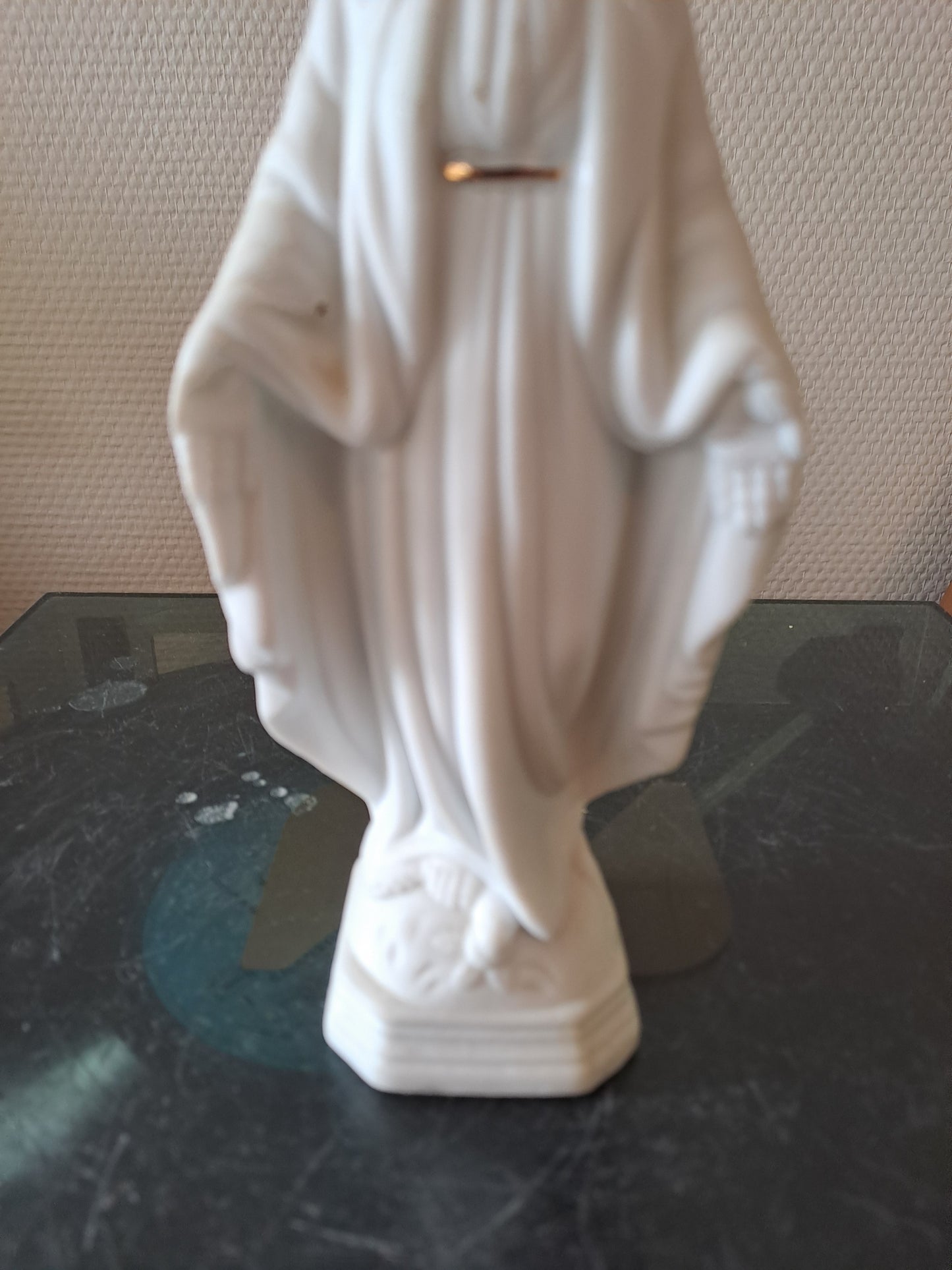 Statue Sainte Vierge Marie En Biscuit.