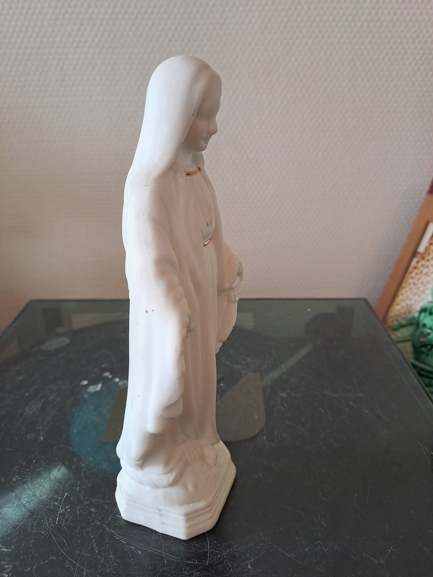 Statue Sainte Vierge Marie En Biscuit.