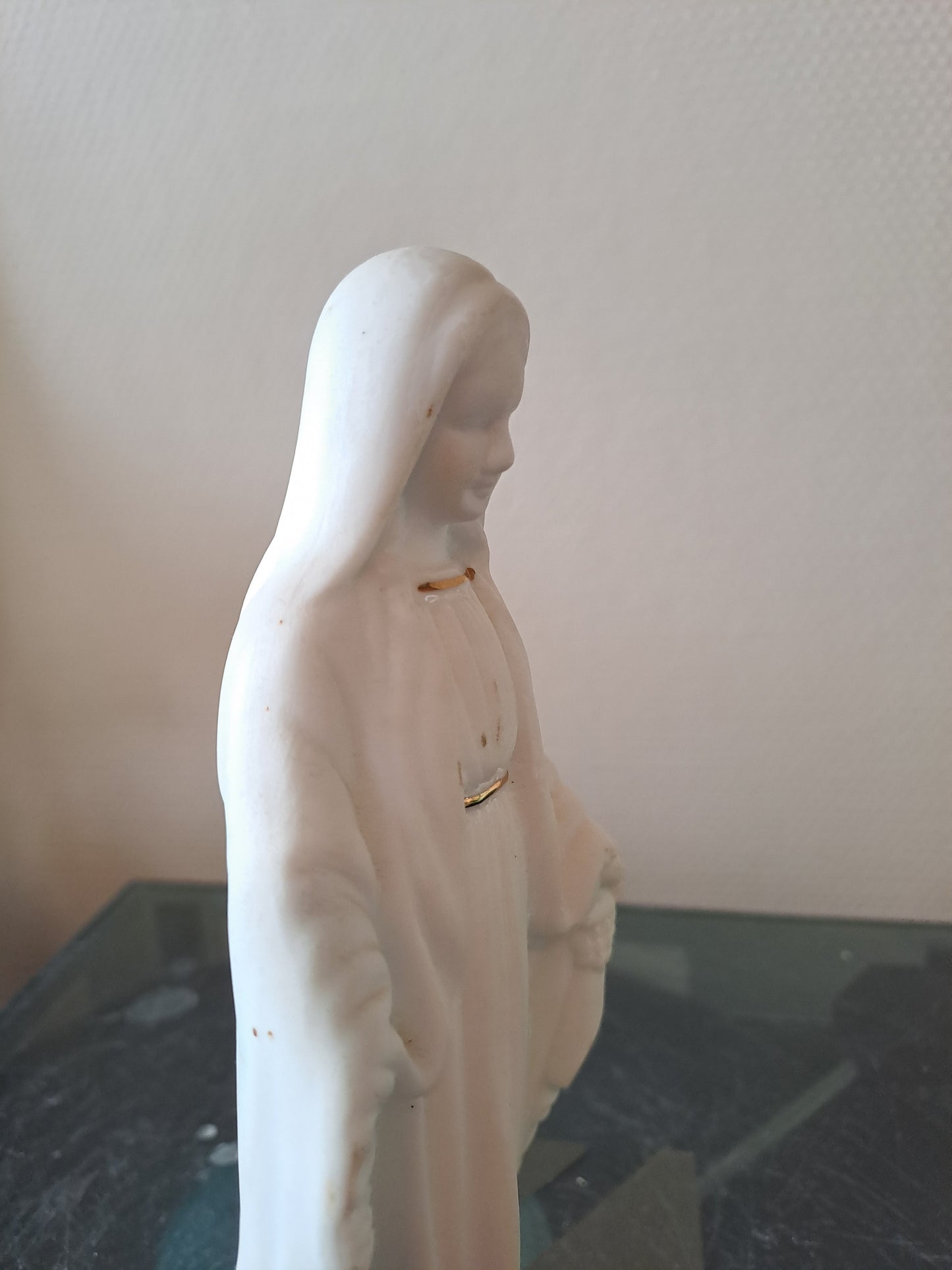 Statue Sainte Vierge Marie En Biscuit.