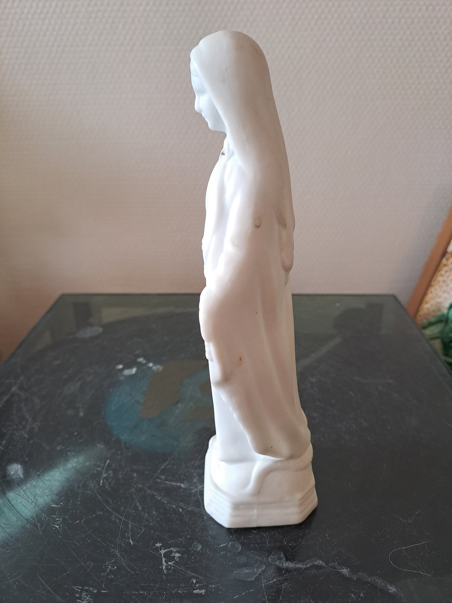 Statue Sainte Vierge Marie En Biscuit.