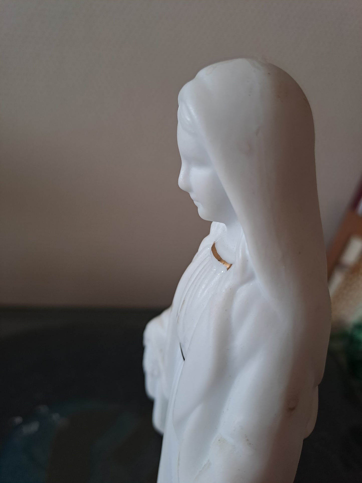 Statue Sainte Vierge Marie En Biscuit.