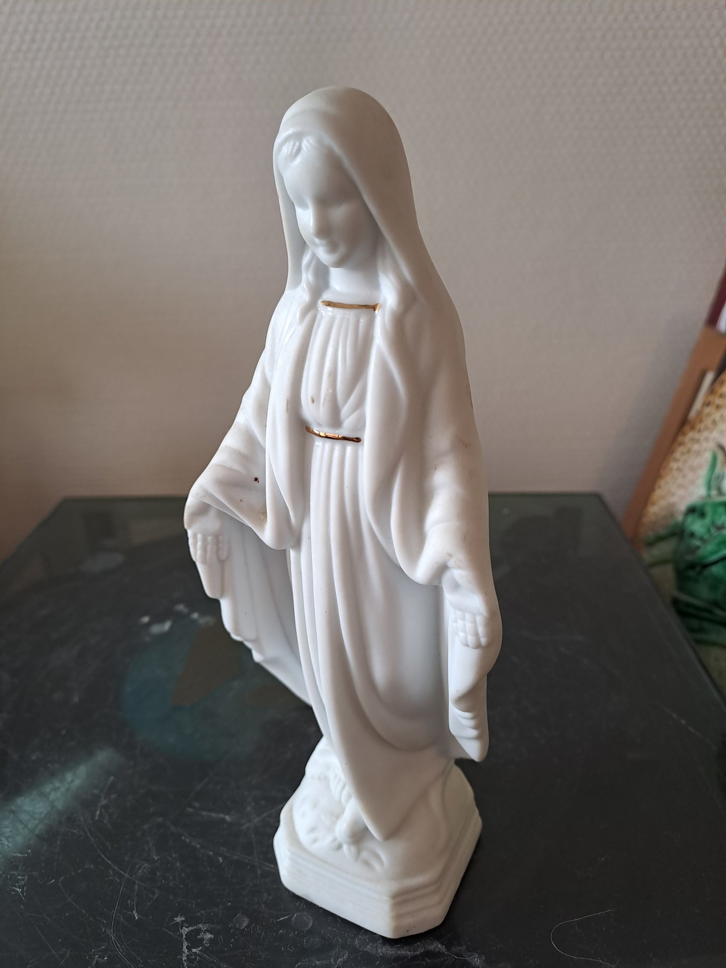 Statue Sainte Vierge Marie En Biscuit.