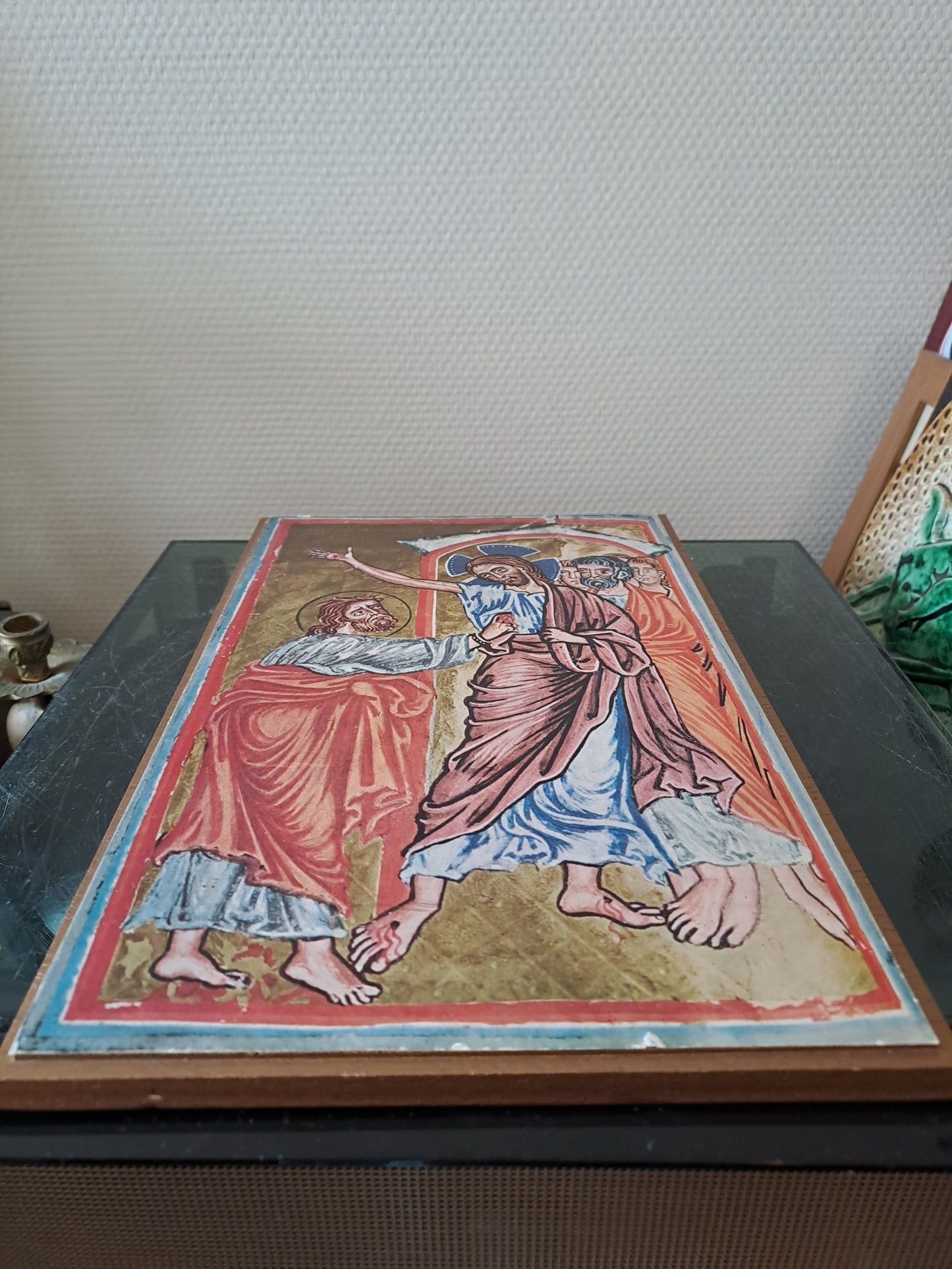 Icône Représentant  Jésus-Christ ressuscité et Saint-Thomas.