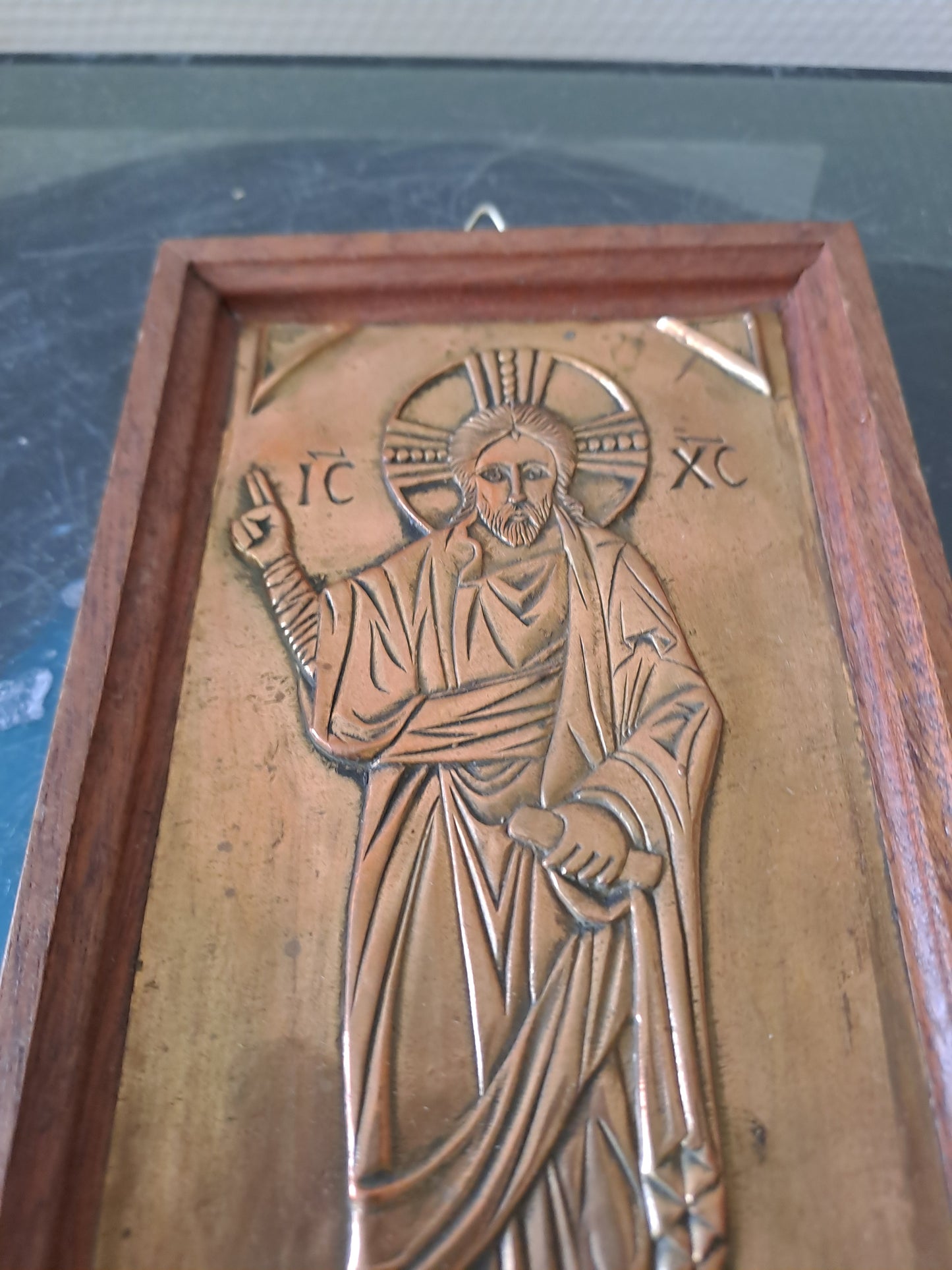 Icône. Jésus-Christ victorieux. Cuivre repoussé