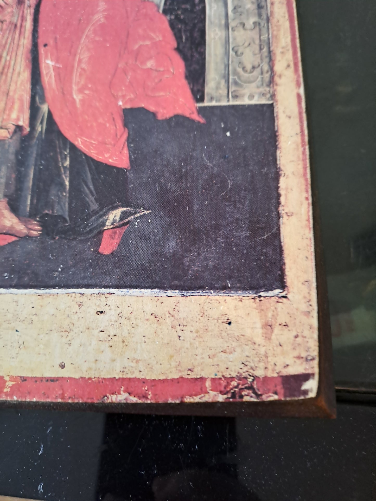 Icône. Retrouvailles à la porte d'or. Sainte-Anne et Saint-Joachin. Parents de la Sainte Vierge Marie