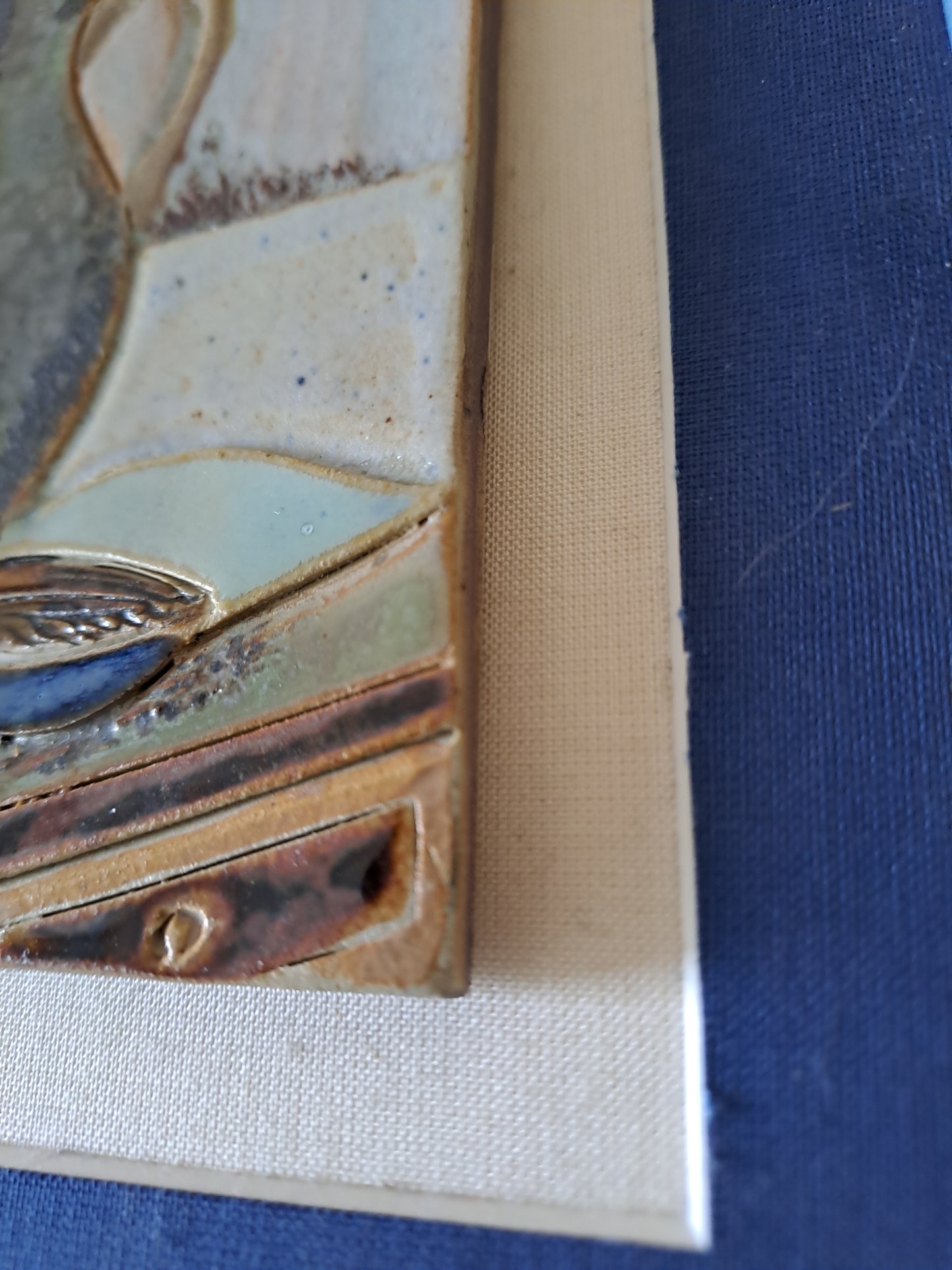 Carreau Nature morte Aux Pommes. Signé Alain Prudhomme. 1974.