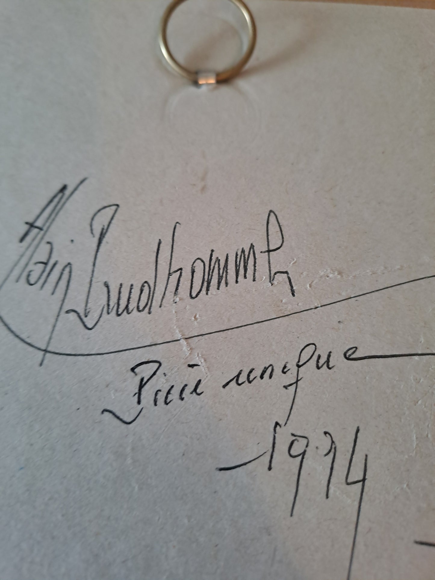 Carreau Nature morte Aux Pommes. Signé Alain Prudhomme. 1974.