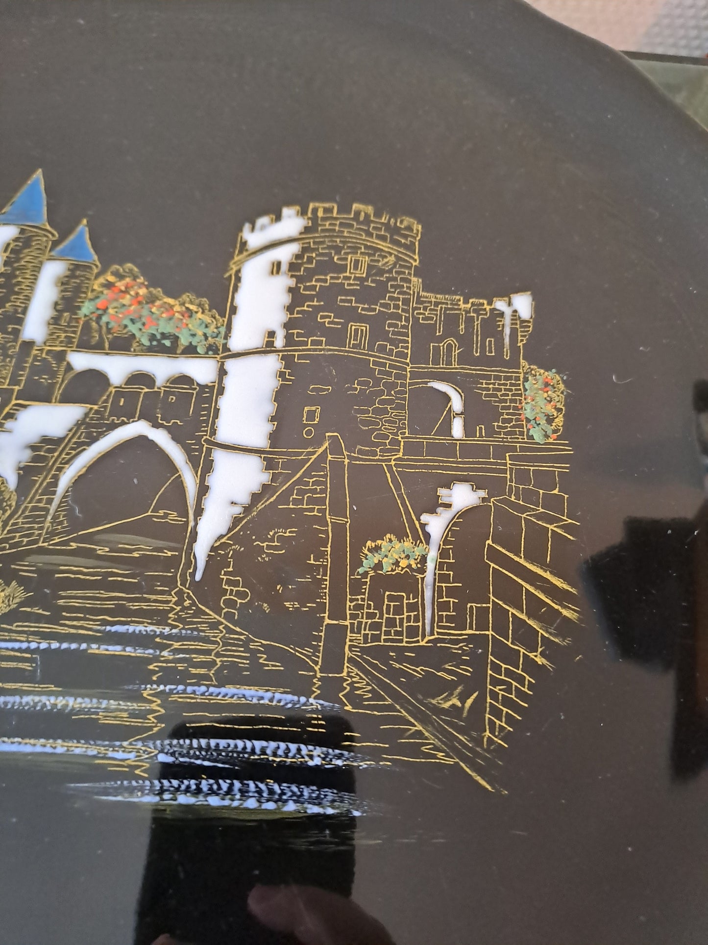 Longwy. Plat Porte Des Allemands Metz. N°3449. Décoré À La Main.