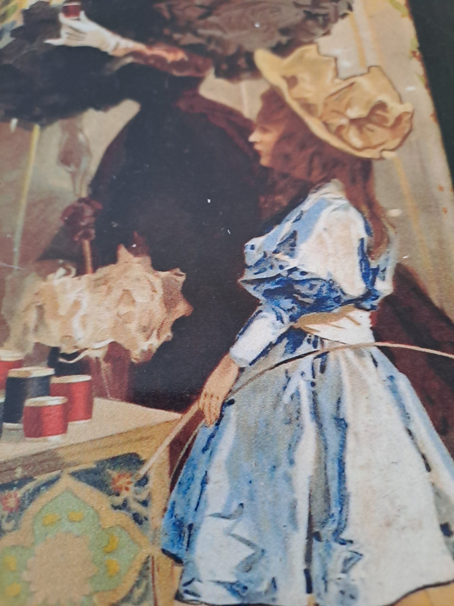 Plaque en Tôle publicitaire. Cotons et Câblés. L.V. Paris. Rouge et noir indien.