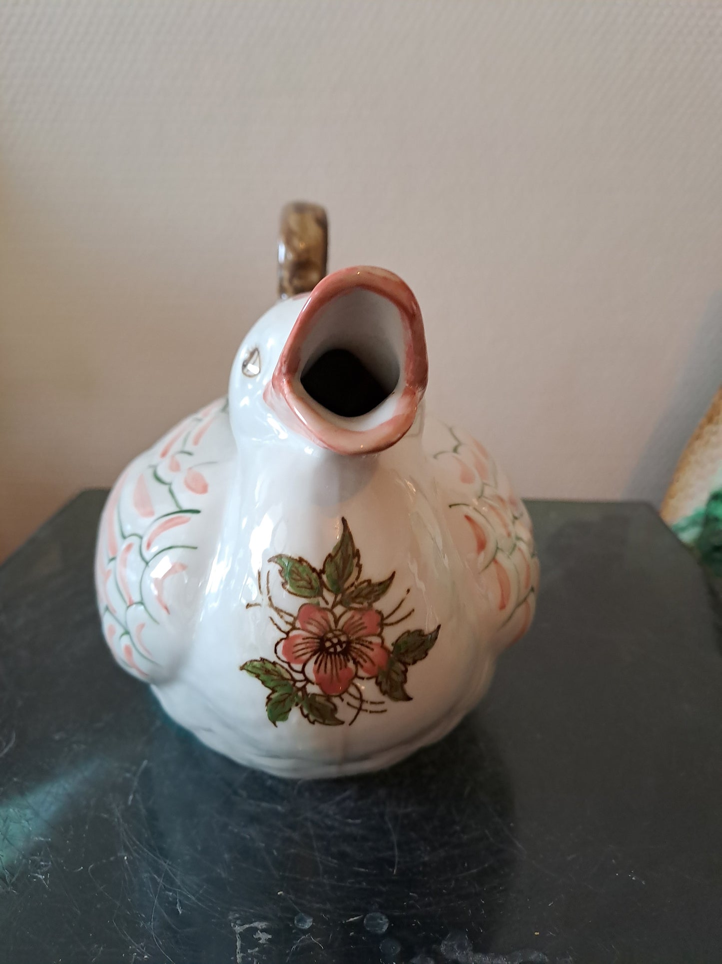 Pichet Canard/ Cygne. Zoomorphe. Peint À La Main.  Z.