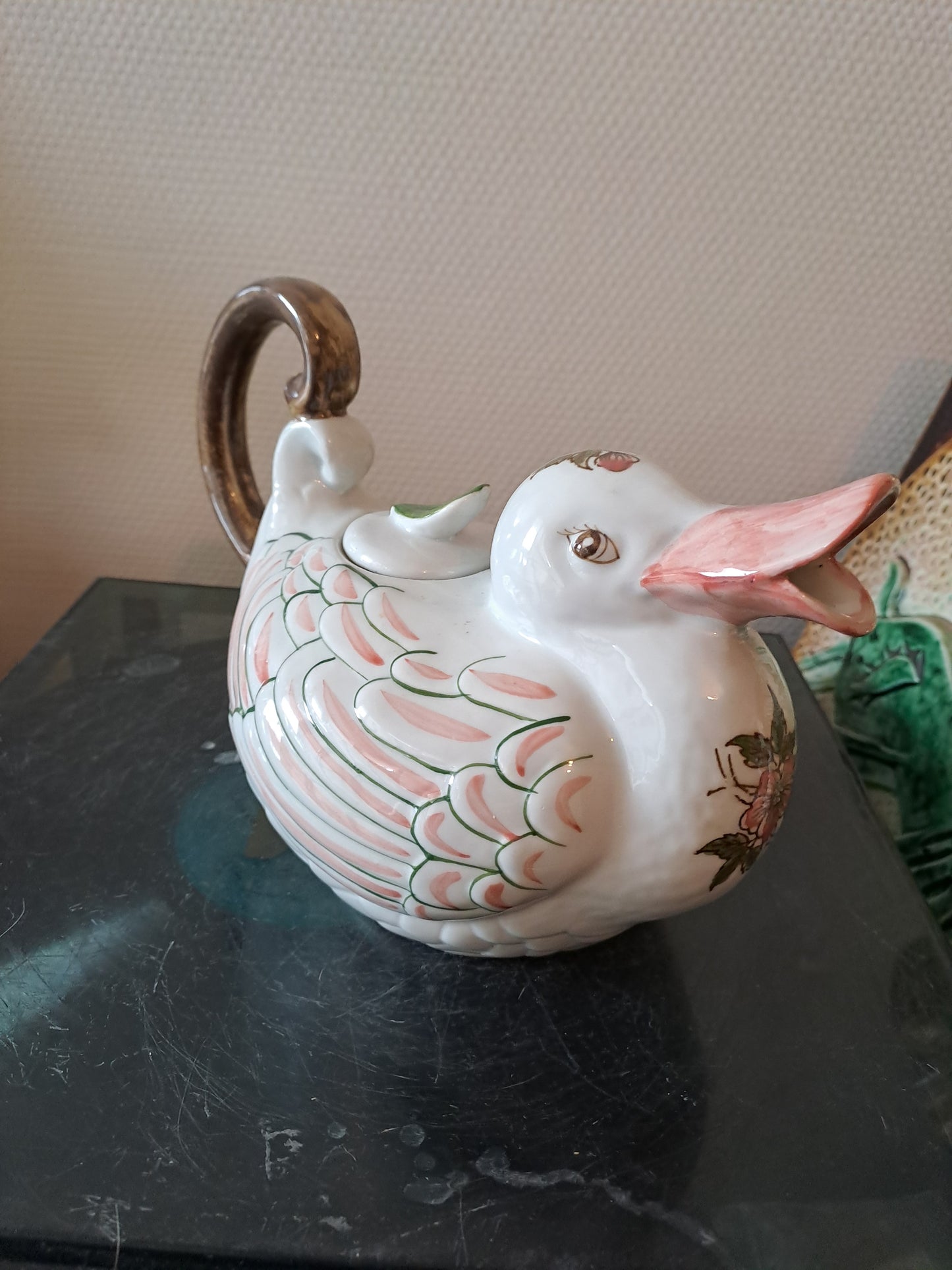 Pichet Canard/ Cygne. Zoomorphe. Peint À La Main.  Z.