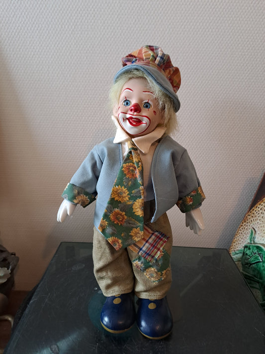 Clown Main Et Visage En Porcelaine. Années 70.