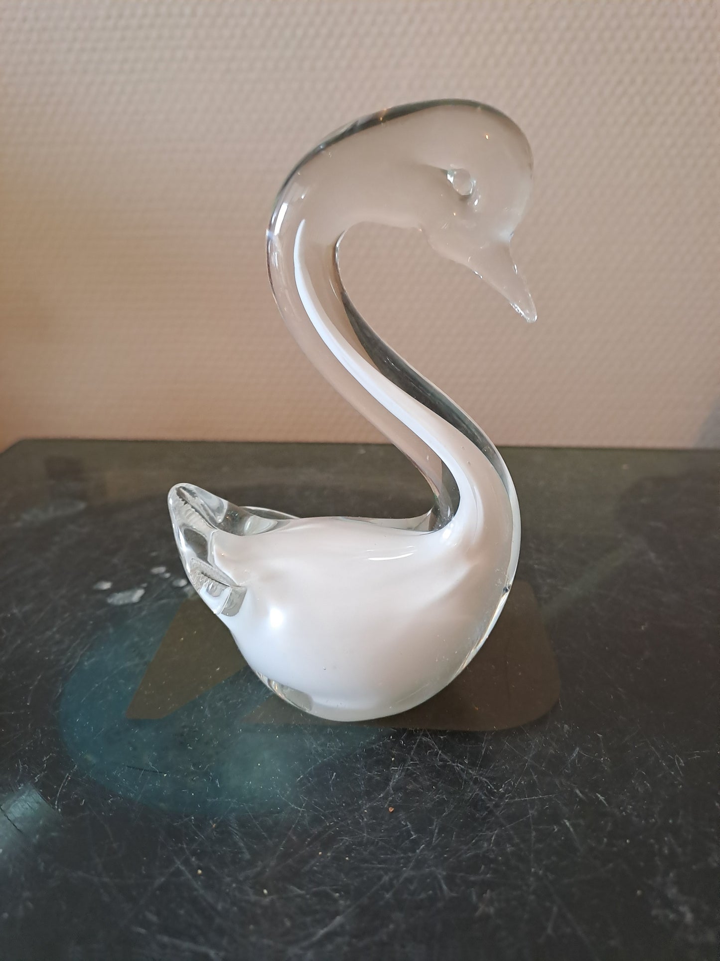 Cygne En Verre Soufflé Tiré
