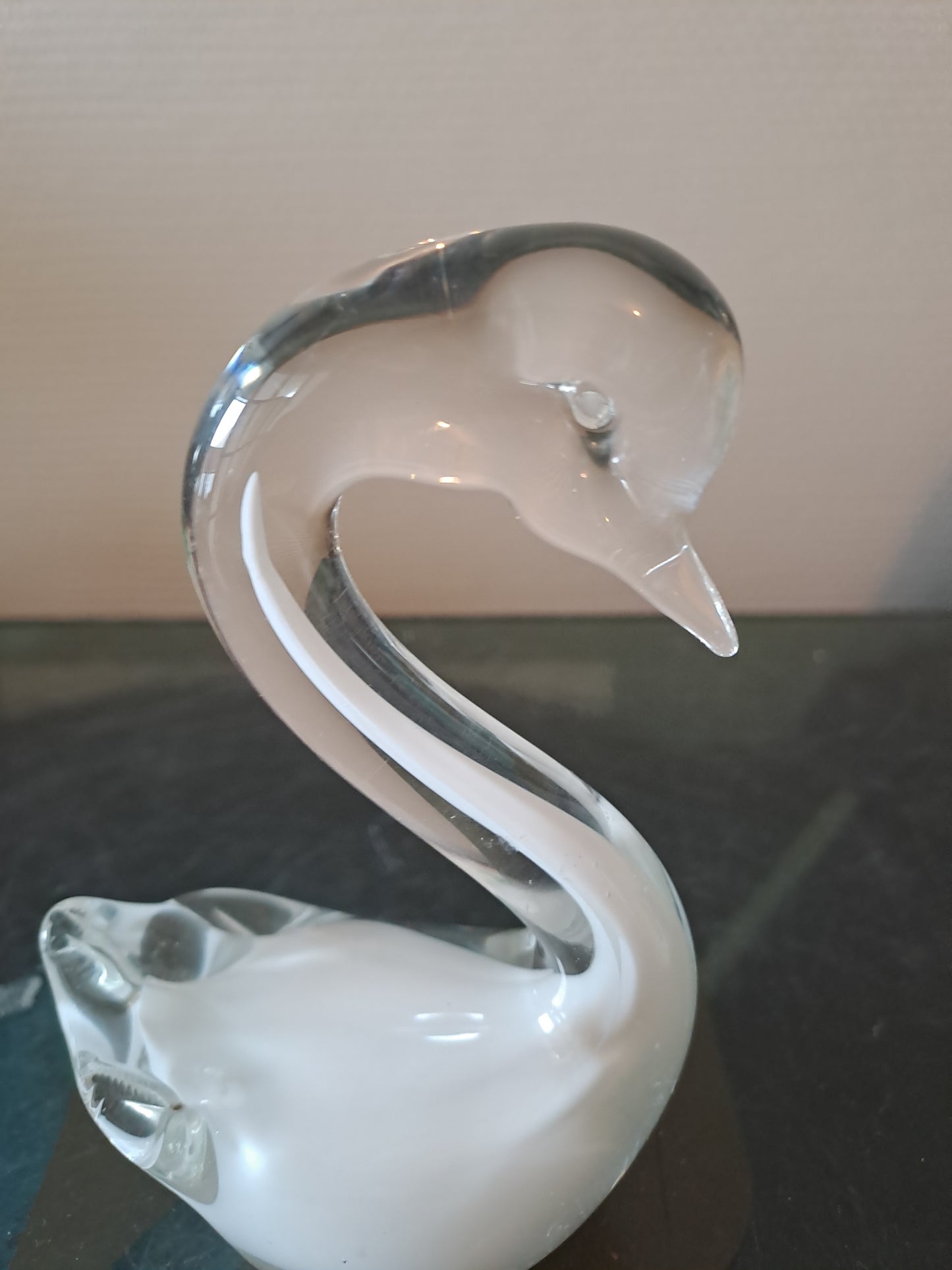 Cygne En Verre Soufflé Tiré
