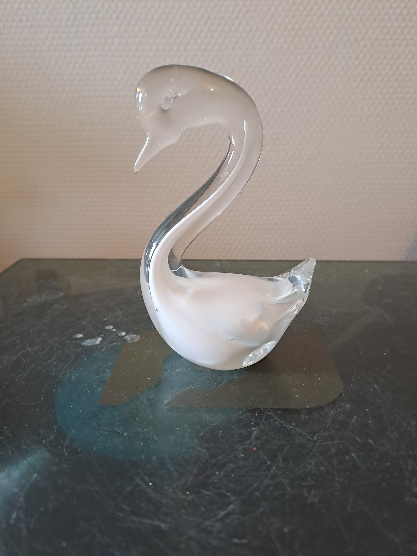 Cygne En Verre Soufflé Tiré