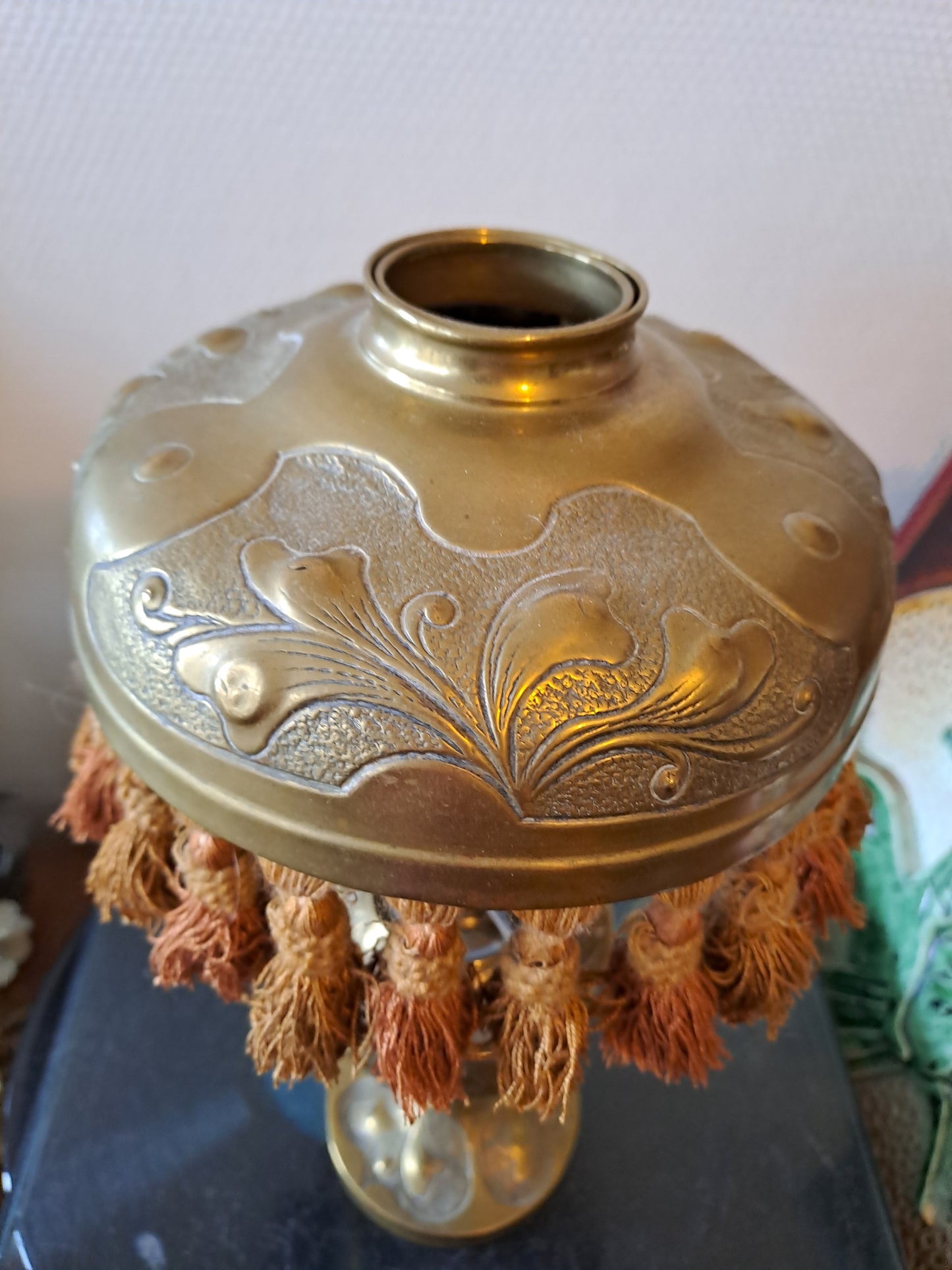 Ancienne Lampe À Pétrole Monté En Lampe.