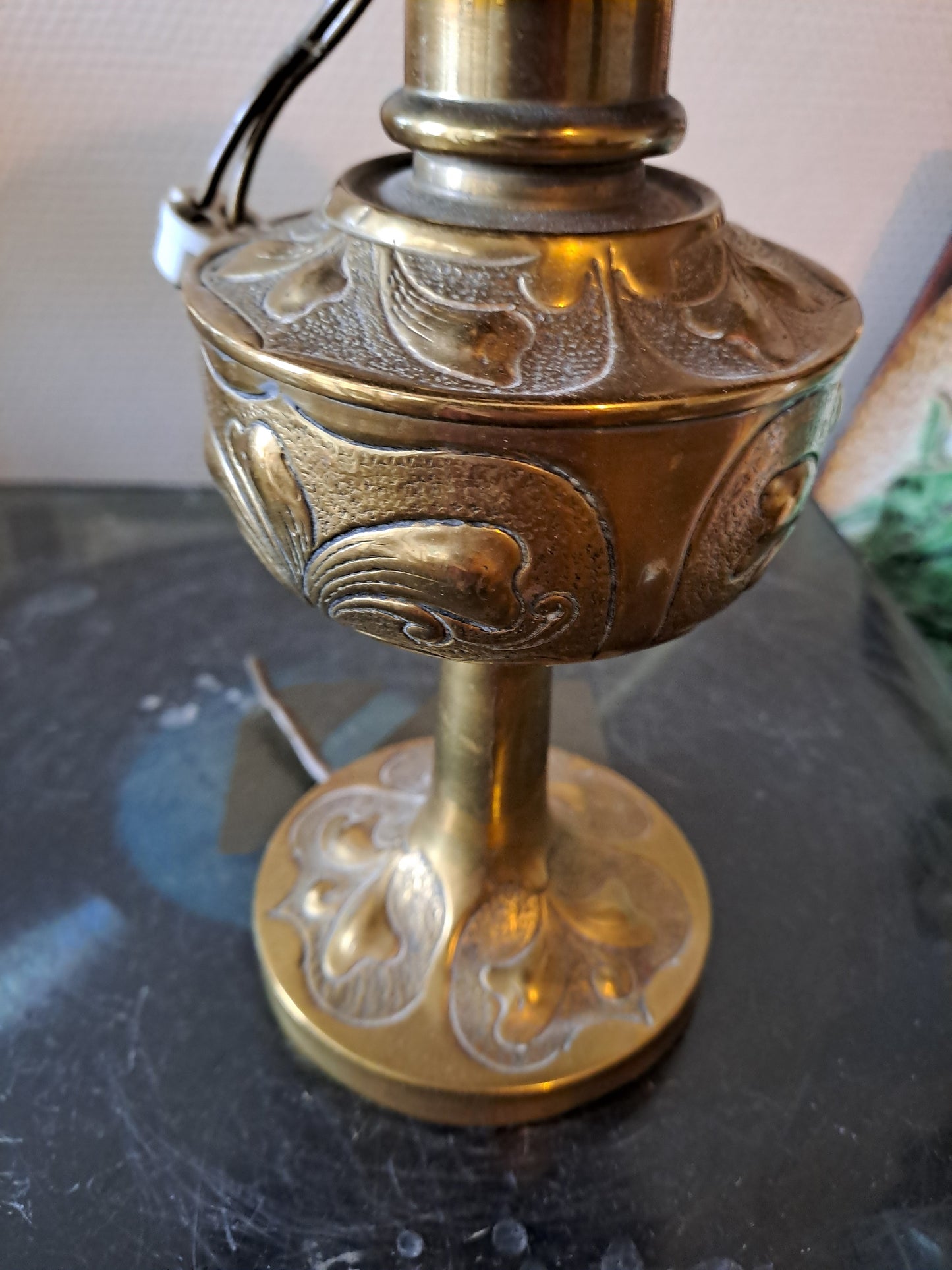 Ancienne Lampe À Pétrole Monté En Lampe.