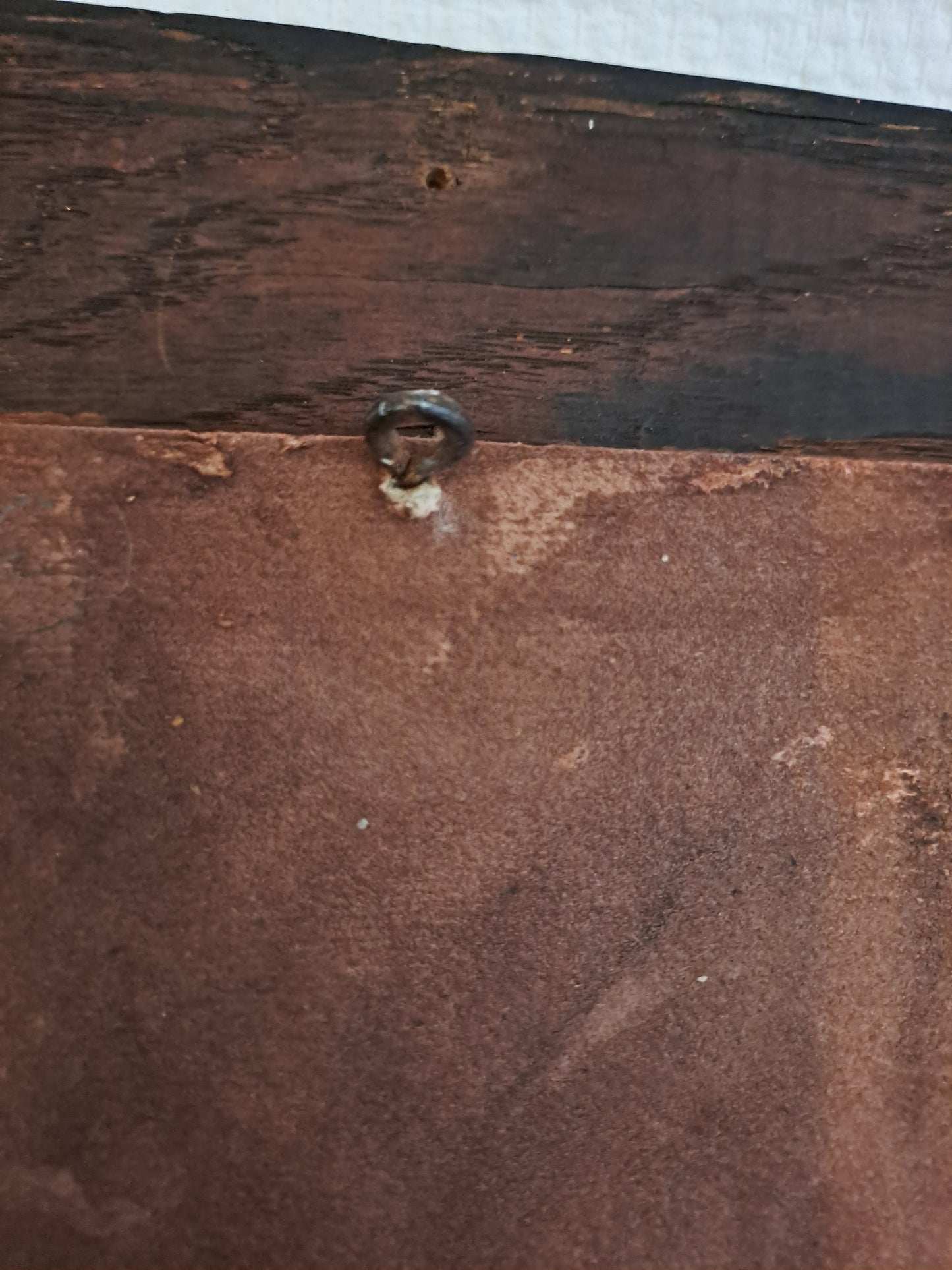 Tableau/ Cadre Vierge À L'Enfant Cuivre Repoussé polychrome. 30.5X 26 cm.