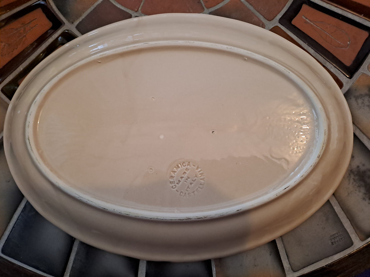 Plat Figurant Deux Faisans. Ceramica Castellania. Made In Italy.