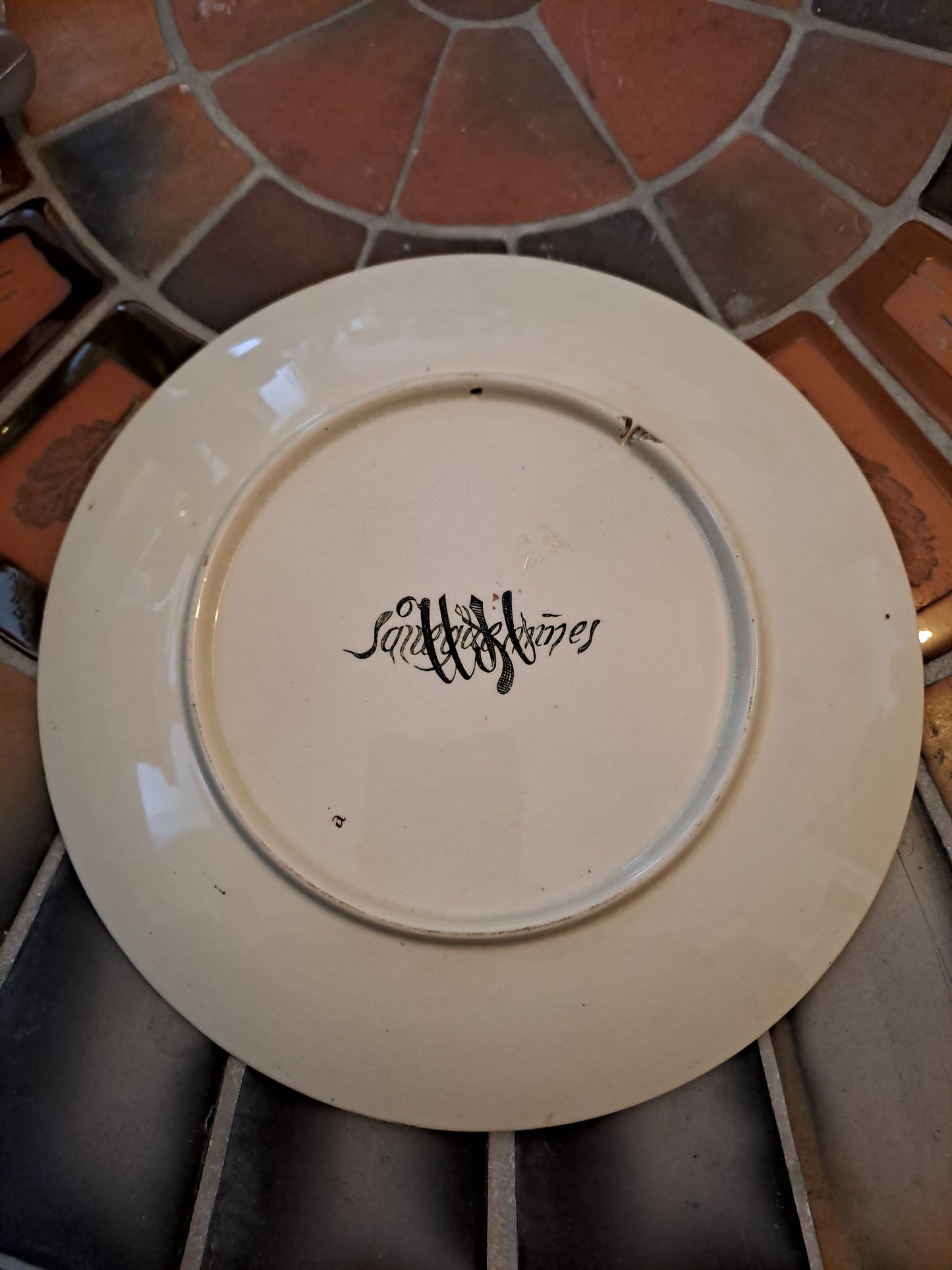 Assiette sarreguemines. Jeanne d'Arc. Sacre De Charles VII. Ancien décoration vintage catholique.