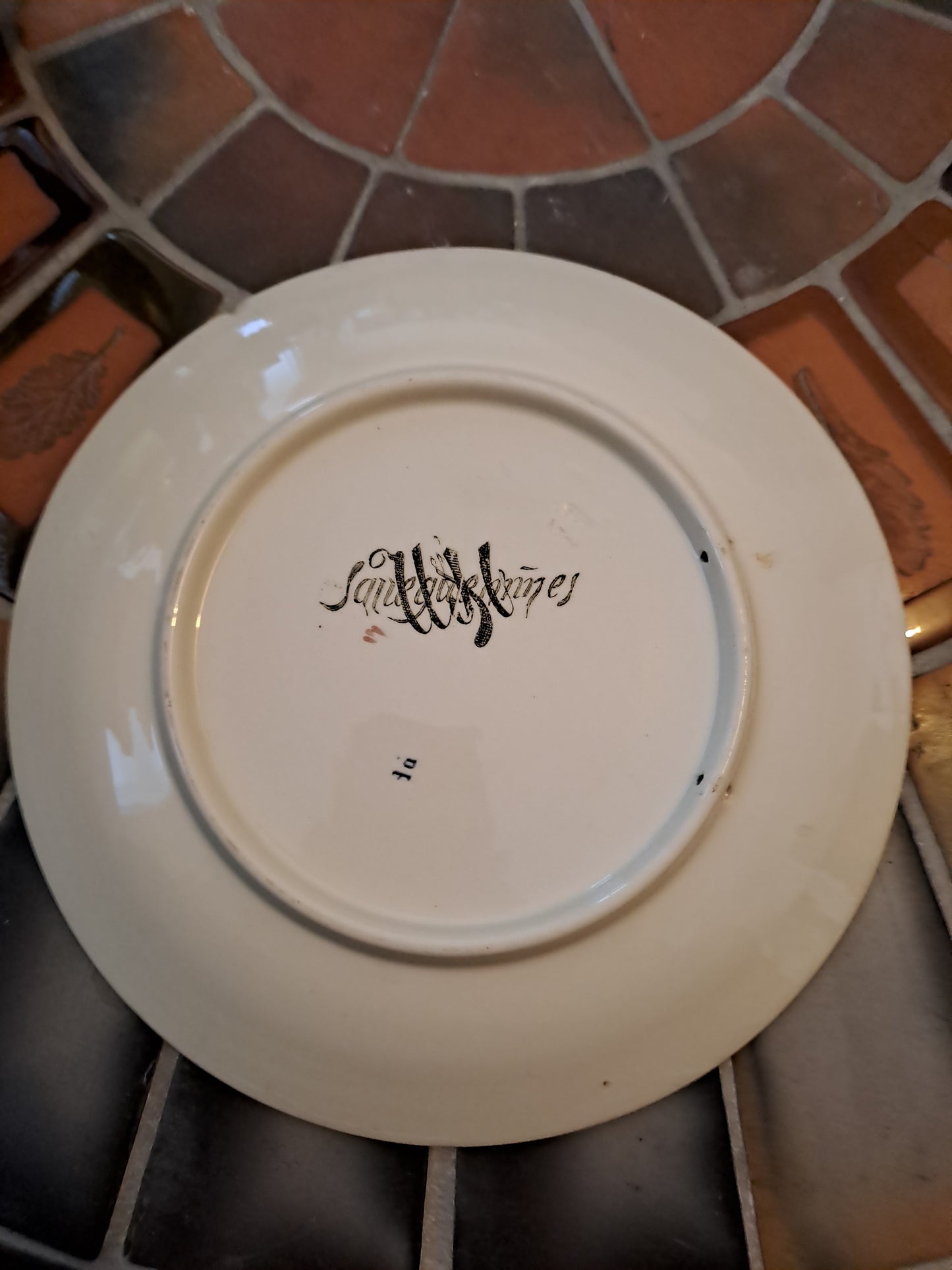 Assiette sarreguemines. Départ de Jeanne d'Arc pour Chinon. Ancien décoration vintage catholique