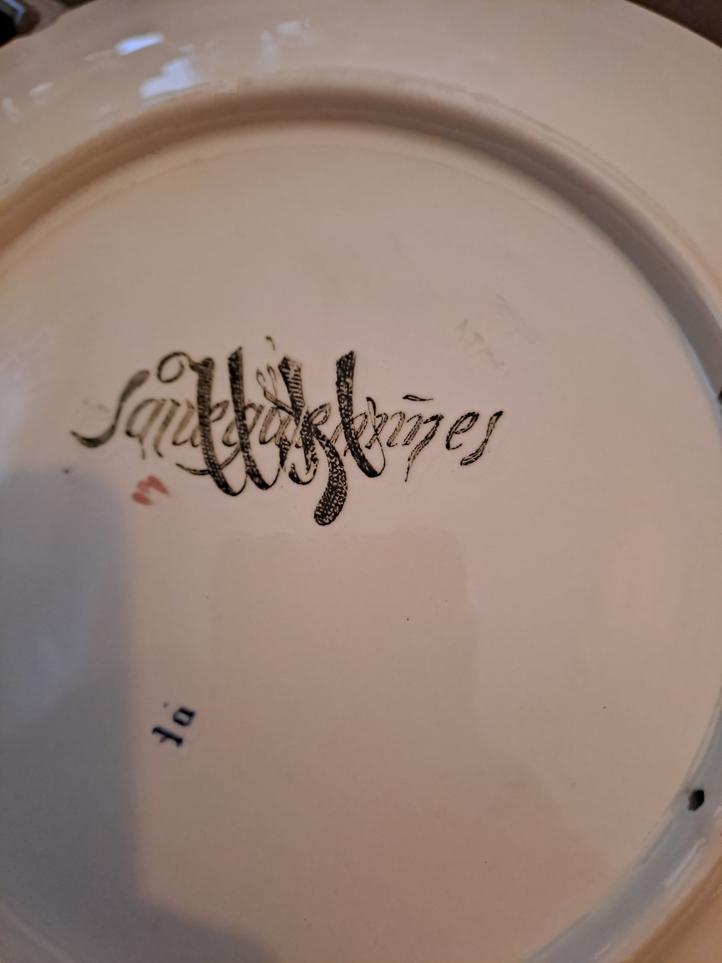 Assiette sarreguemines. Départ de Jeanne d'Arc pour Chinon. Ancien décoration vintage catholique