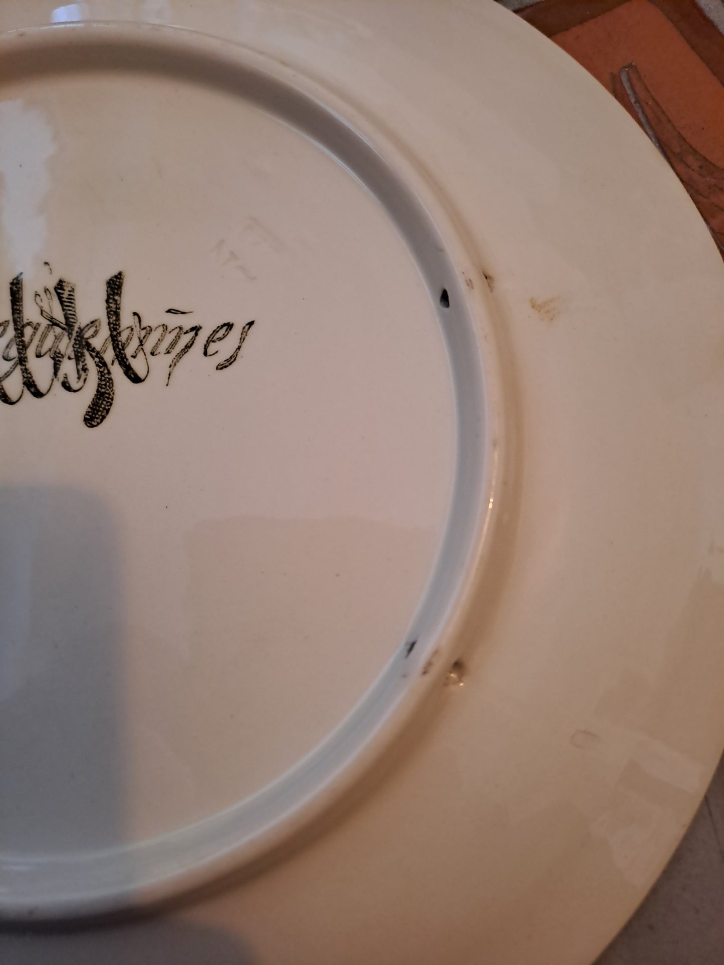 Assiette sarreguemines. Départ de Jeanne d'Arc pour Chinon. Ancien décoration vintage catholique