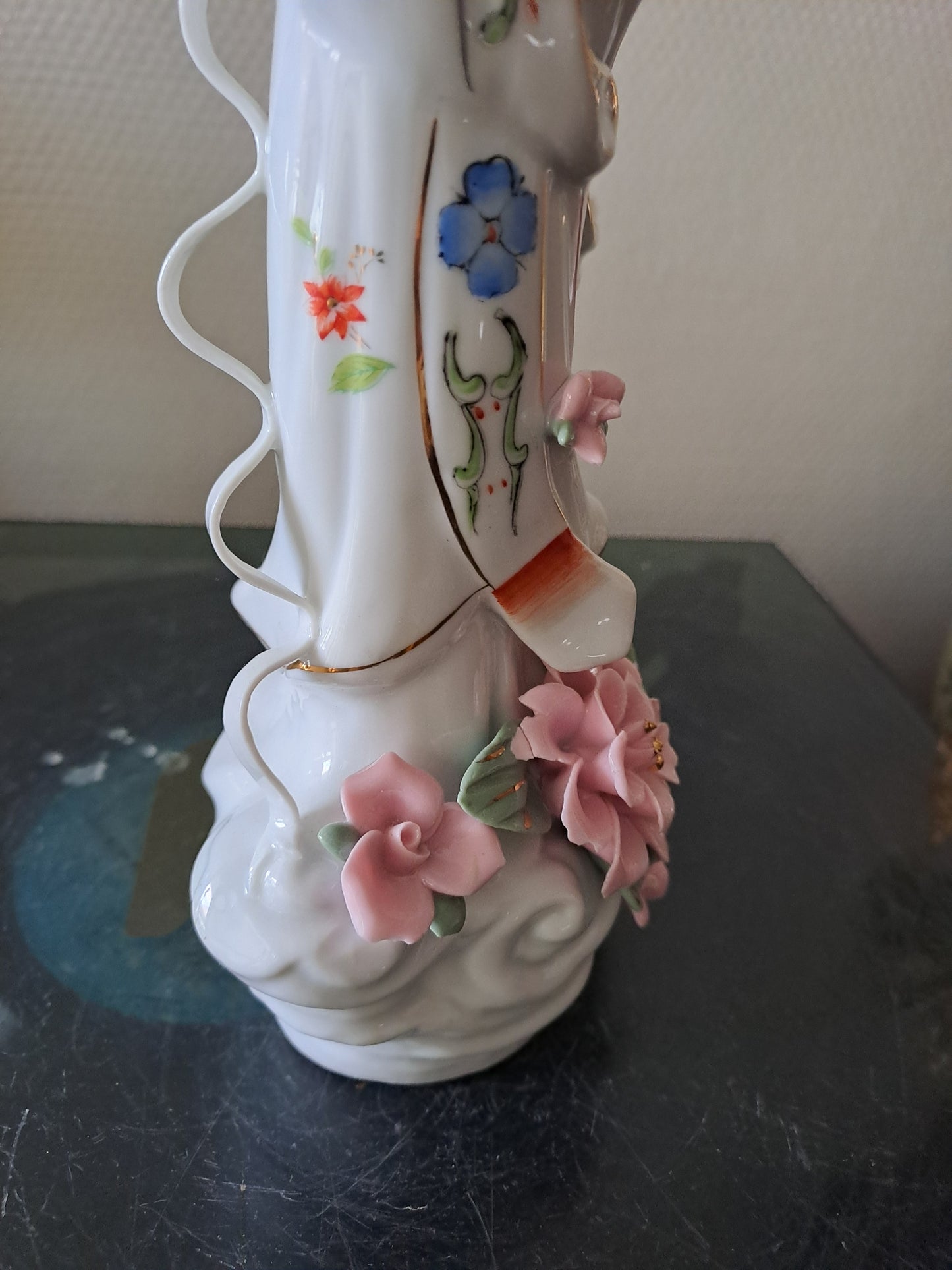 Statue Geisha Porcelaine Et Visage Biscuit