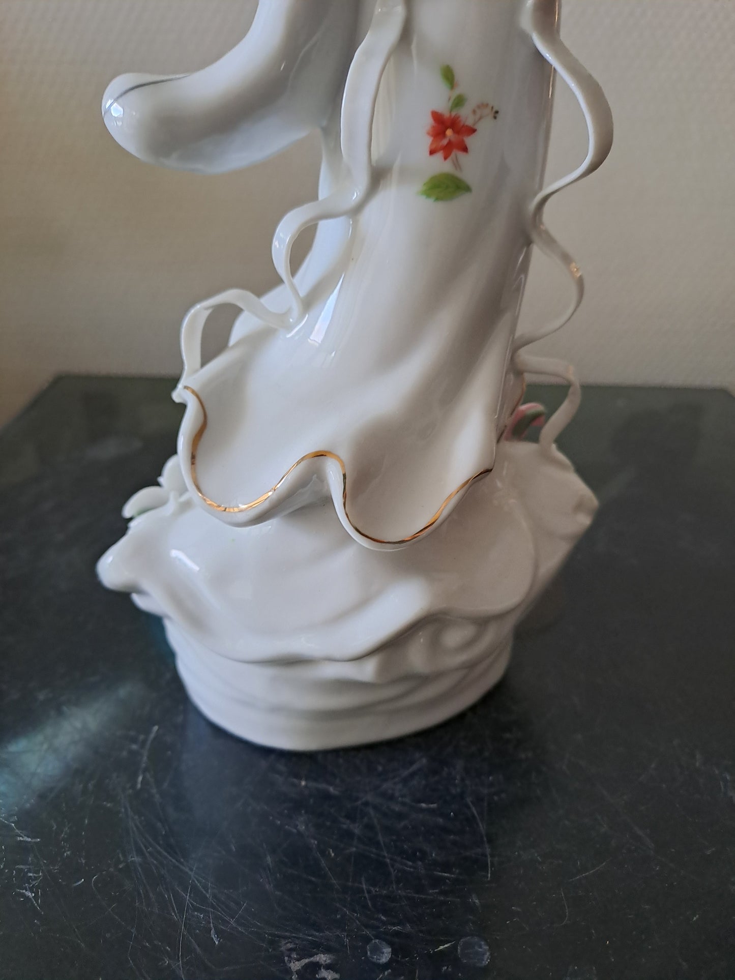 Statue Geisha Porcelaine Et Visage Biscuit