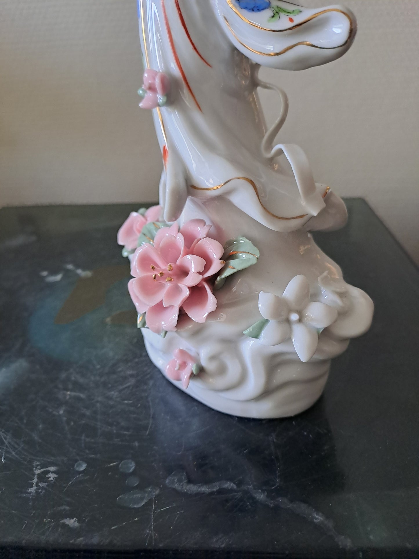 Statue Geisha Porcelaine Et Visage Biscuit