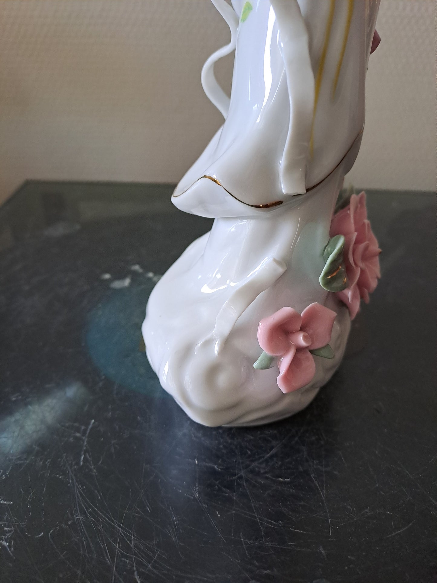 Statue Geisha Porcelaine et Visage Biscuit.