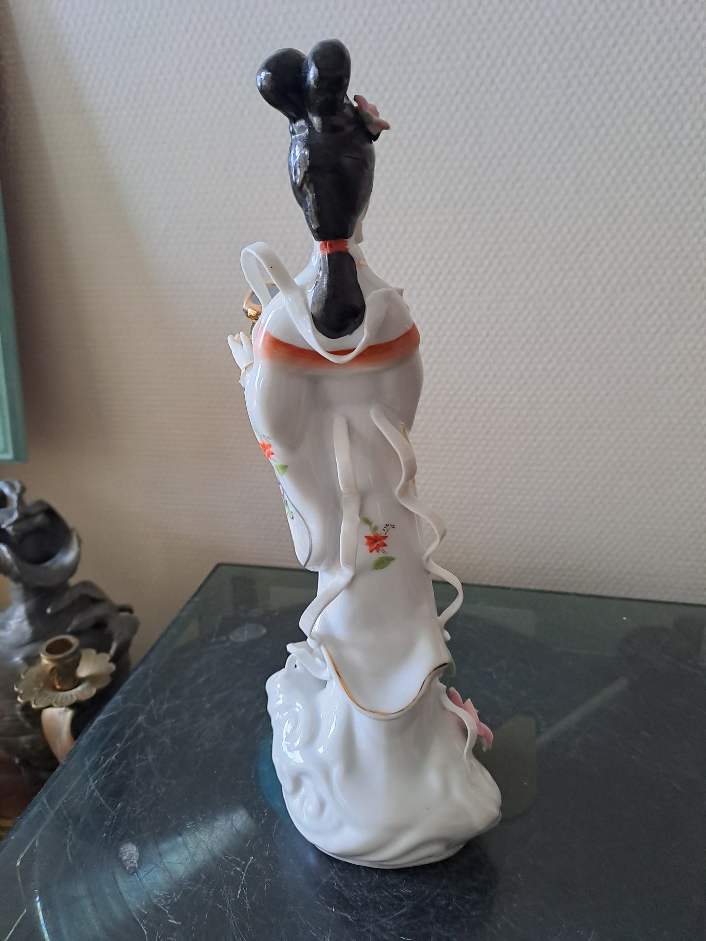 Statue Geisha Porcelaine et Visage Biscuit.