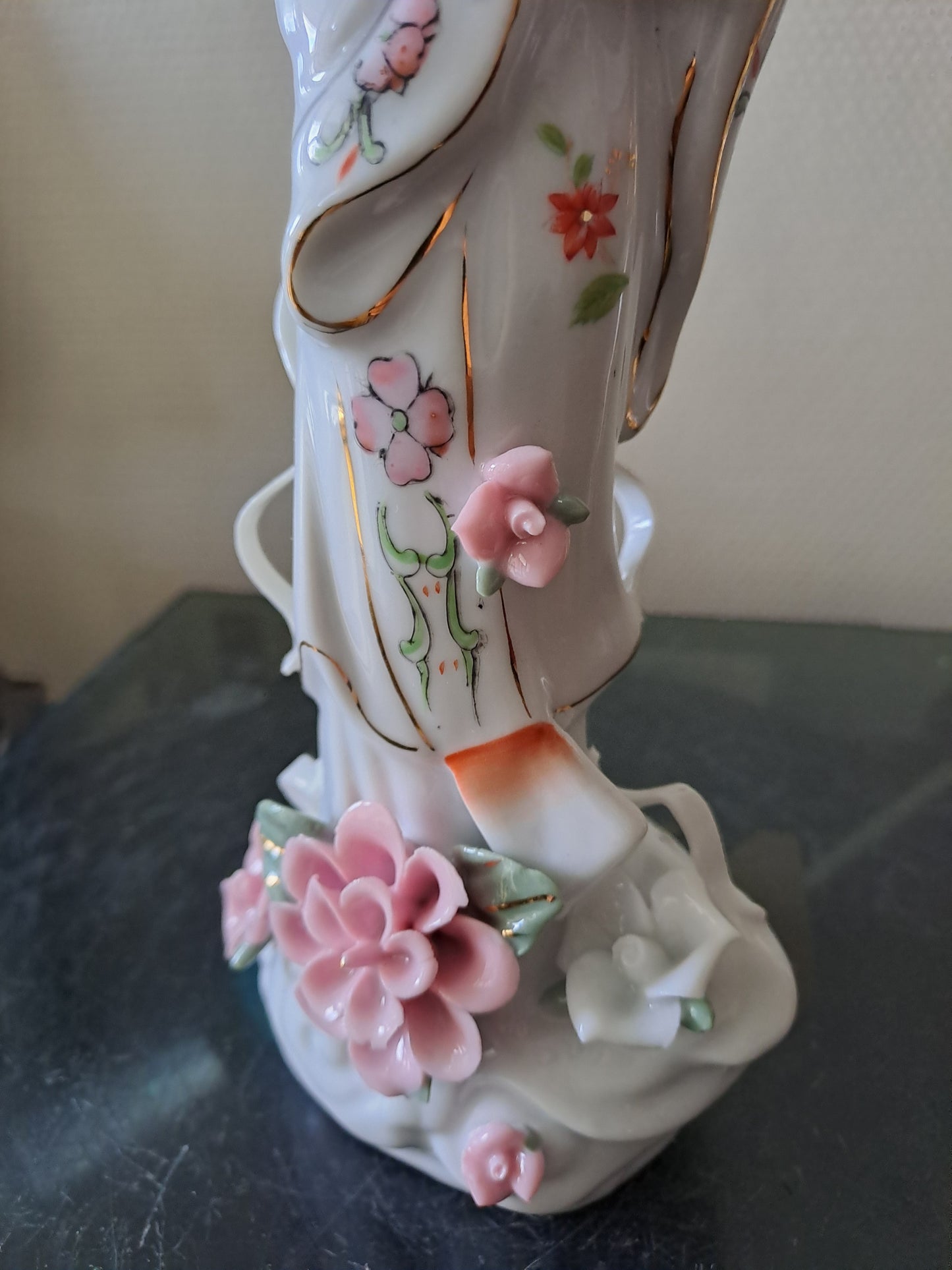 Statue Geisha Porcelaine et Visage Biscuit.