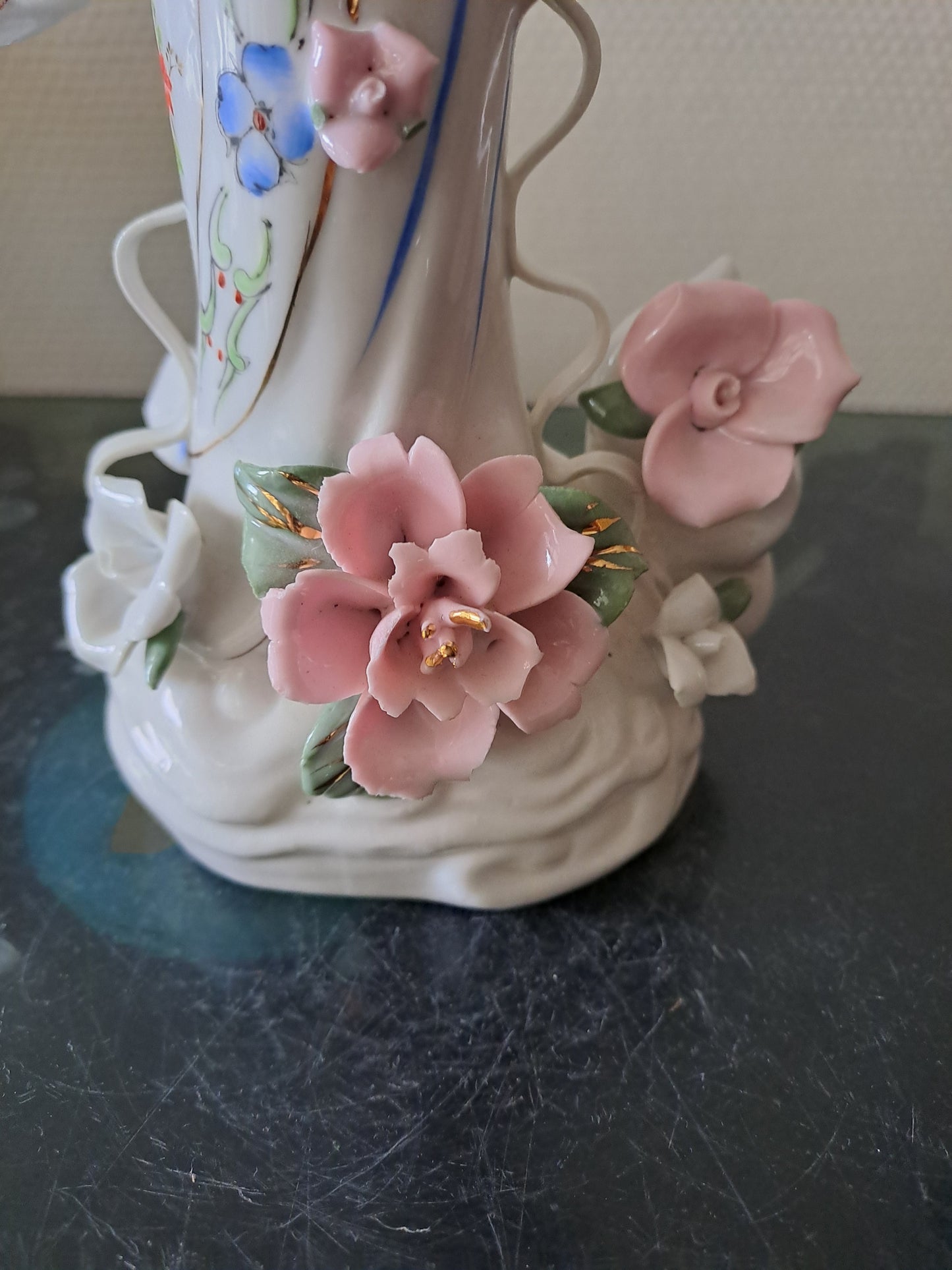 Statue Geisha Porcelaine Et Visage Biscuit.