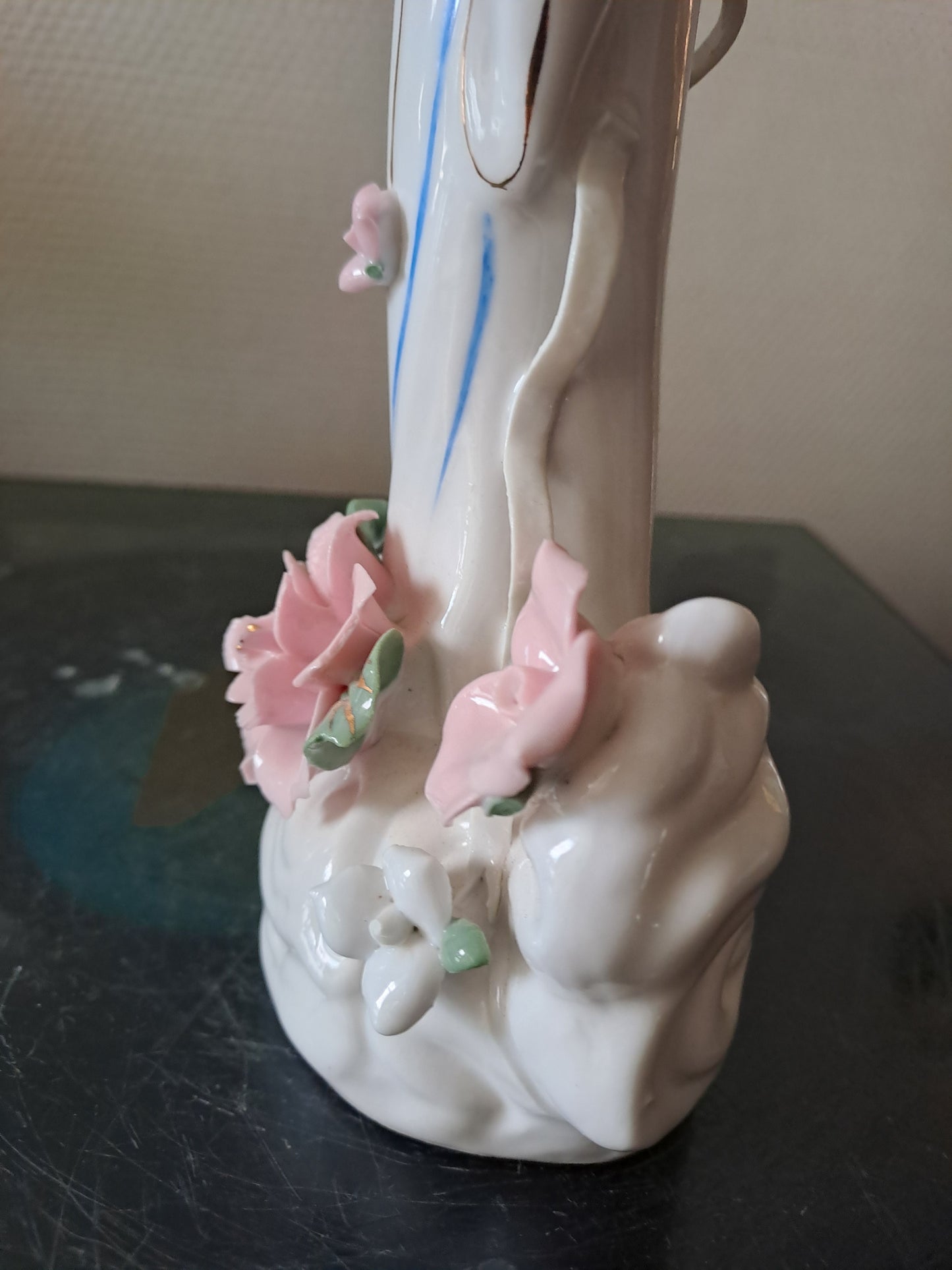 Statue Geisha Porcelaine Et Visage Biscuit.