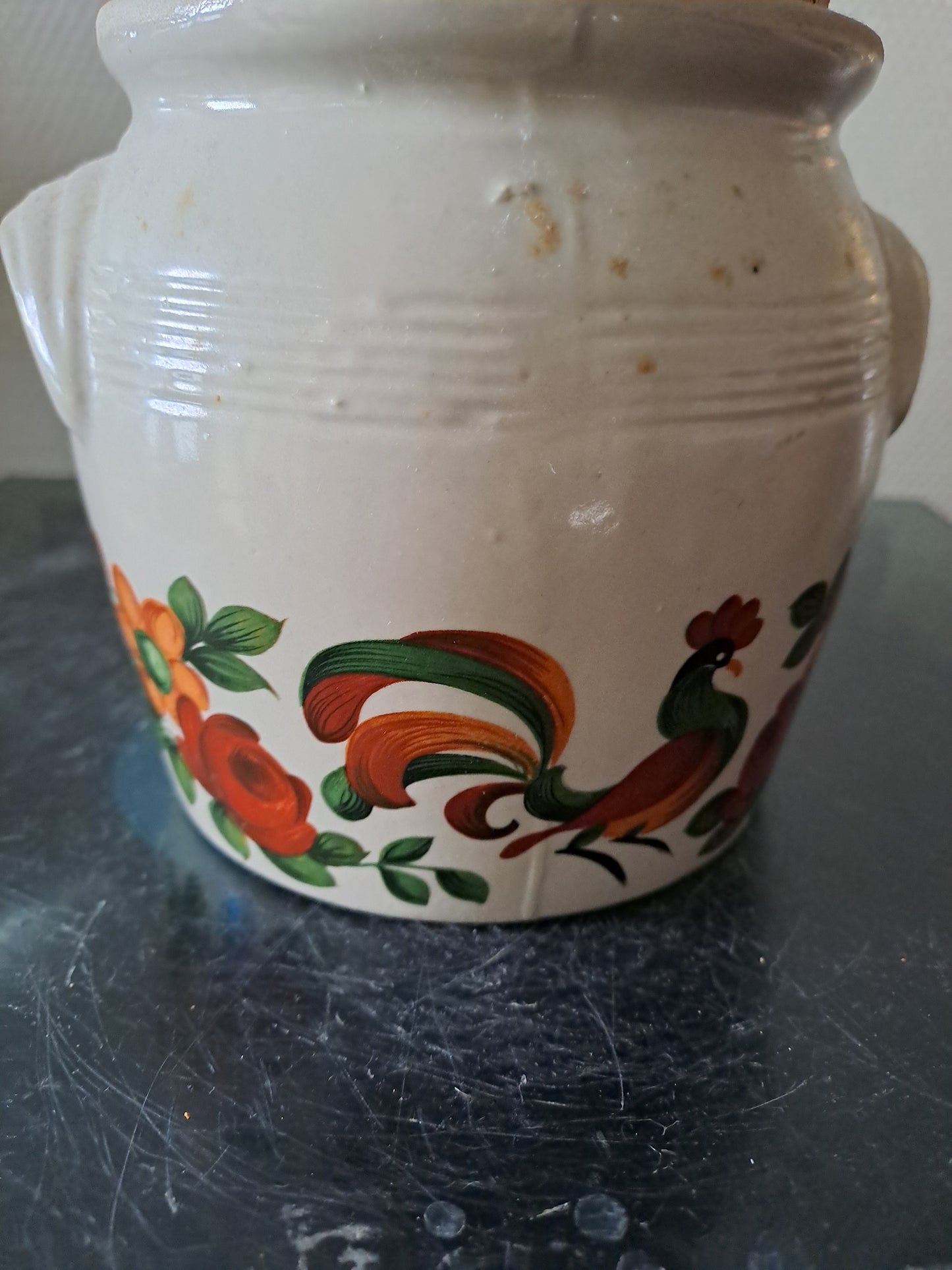 Pot À Moutarde En Grès Bouchon En Liège.